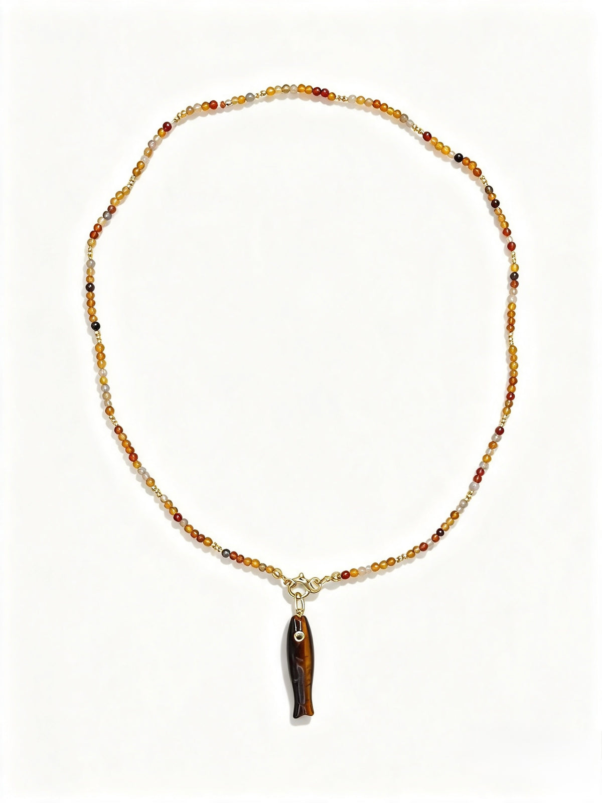 Collar Natural Stone Lungo Single Fish