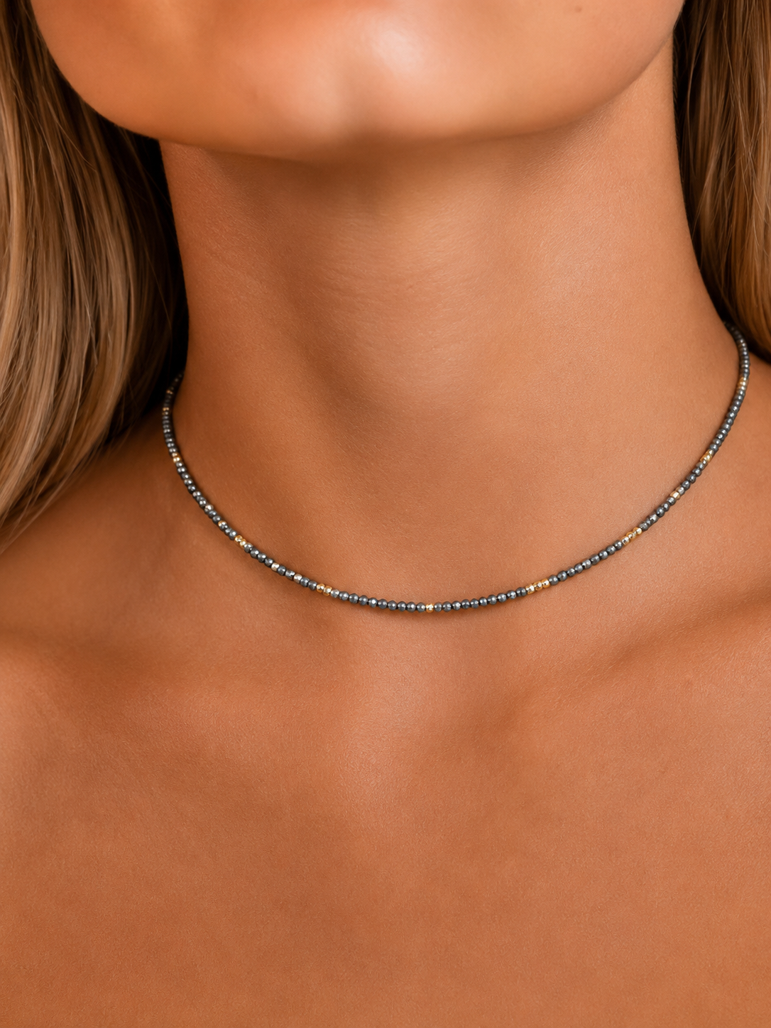 Collar Claire Choker Pewter & Black