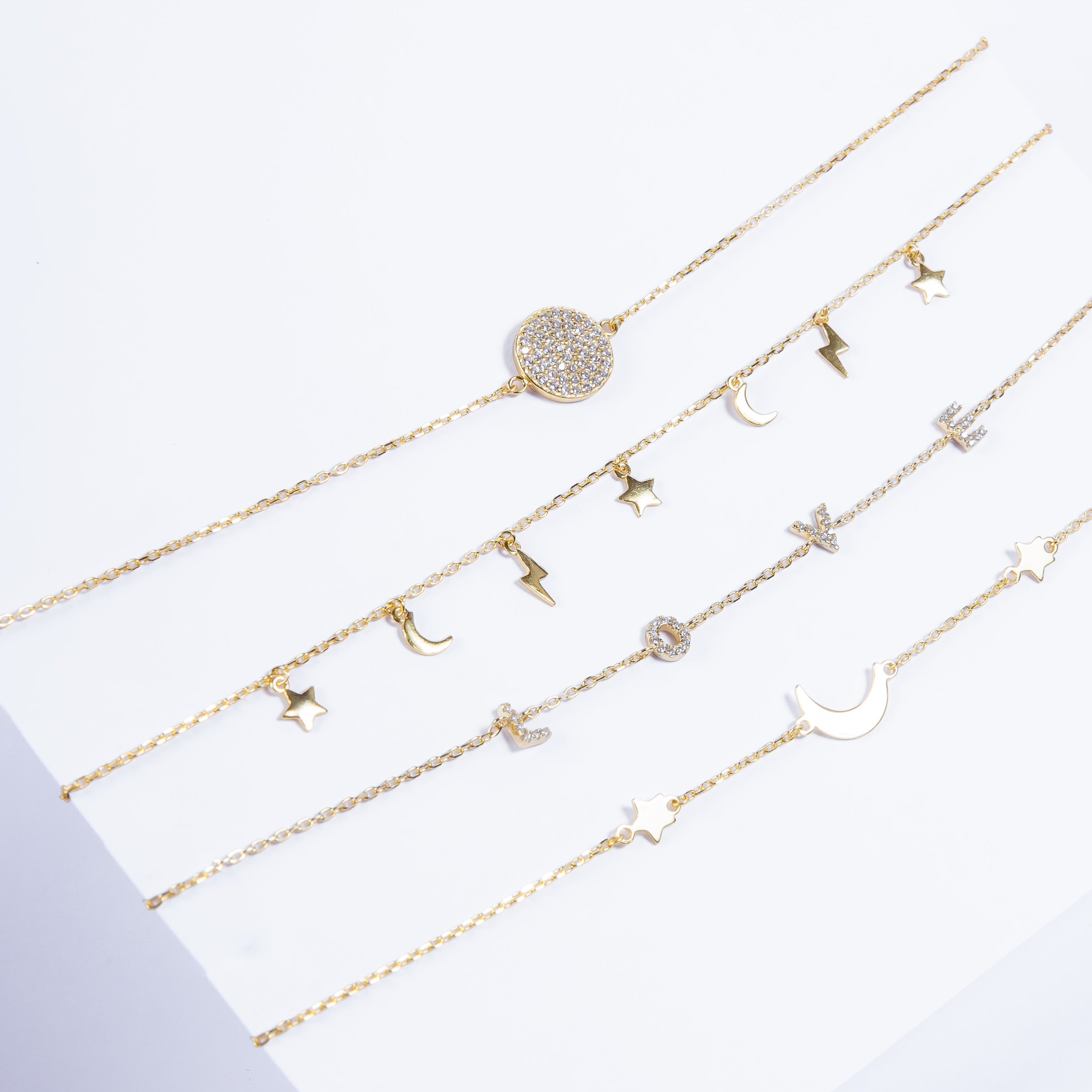 Pulsera SS Gran Pave Disc Gold L