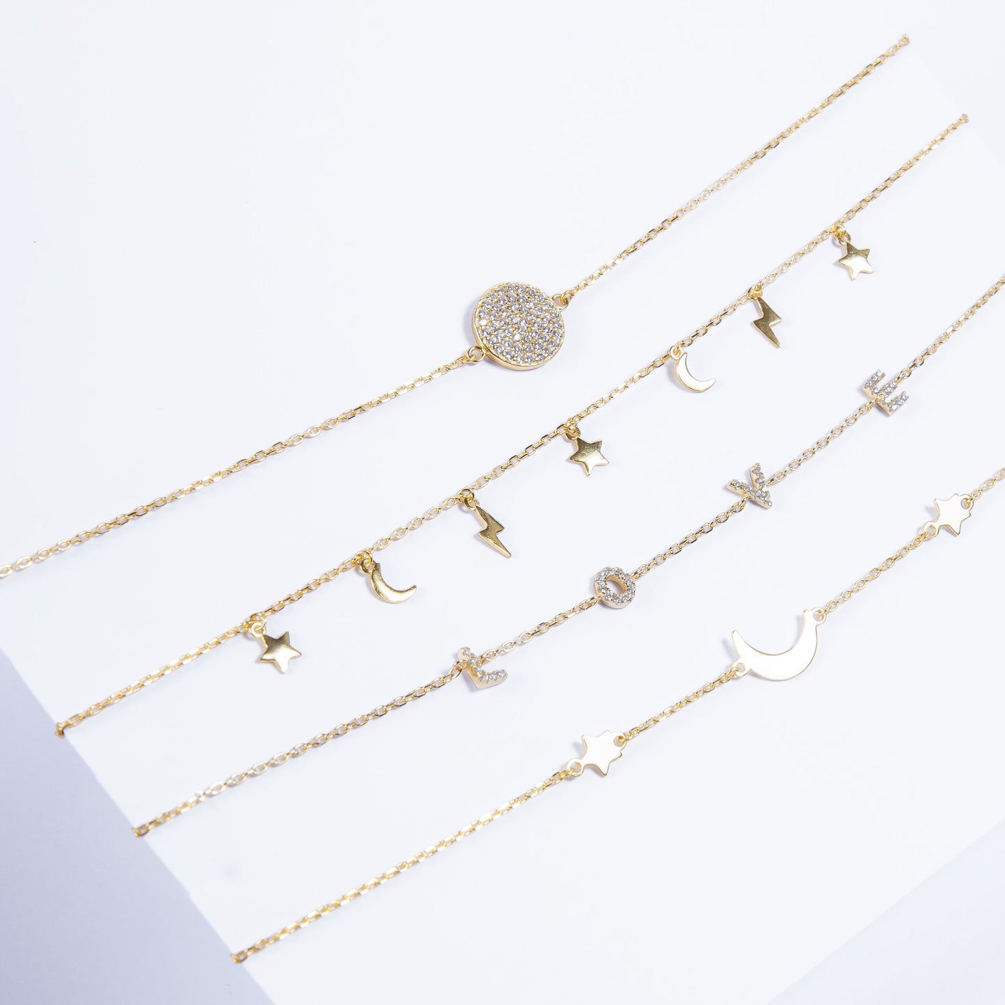Pulsera SS Gran Pave Disc Gold L