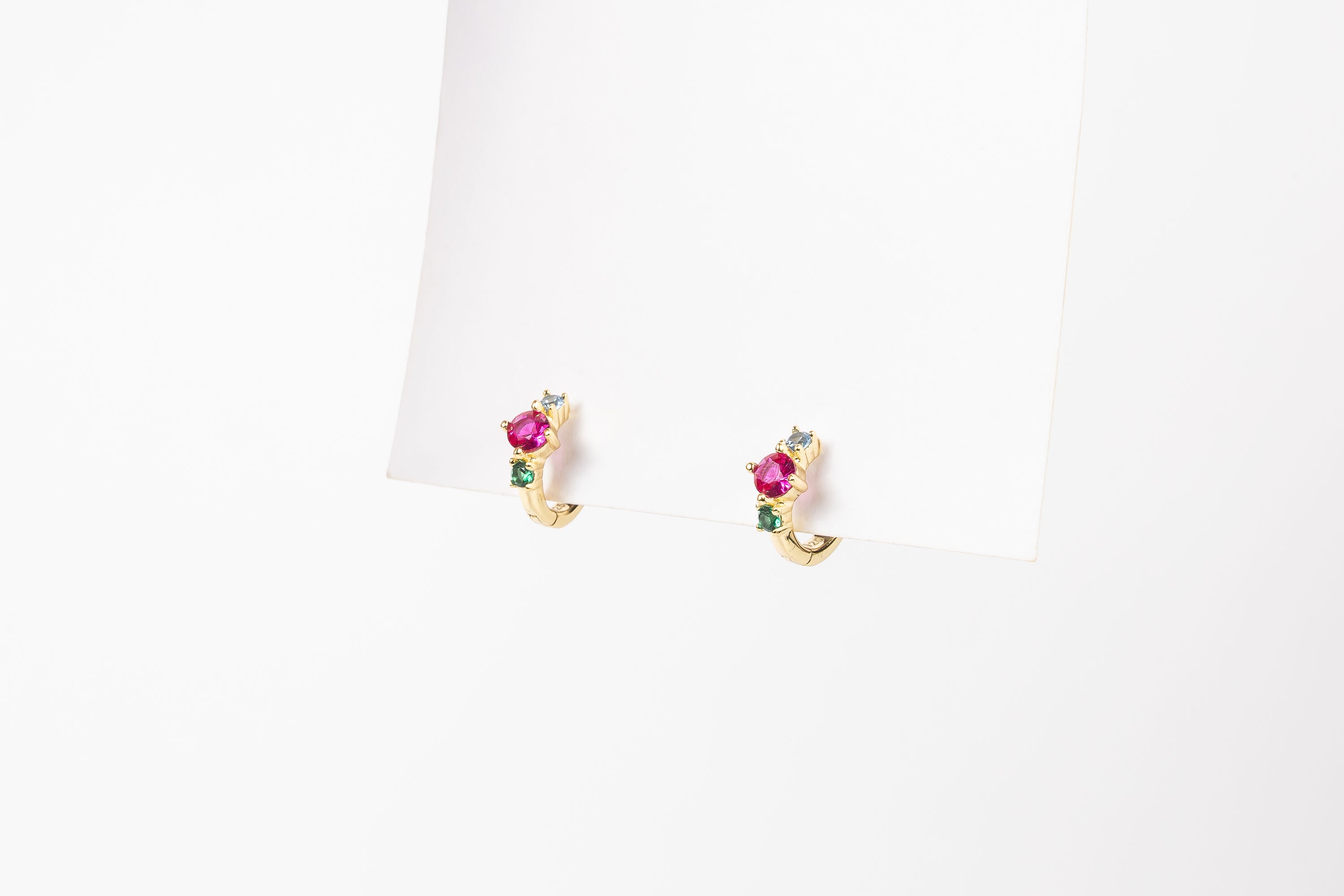 Aro double hollow star stud