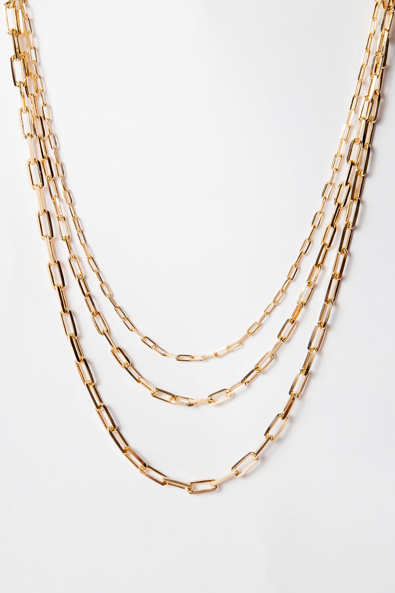 Collar Triple Paperclip Necklace