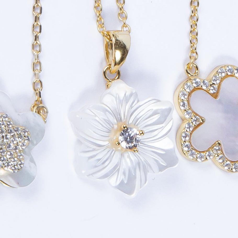 Collar MOP Daisy Flower Pearly