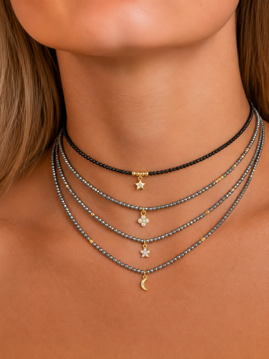 Collar Claire Choker Pewter & Black