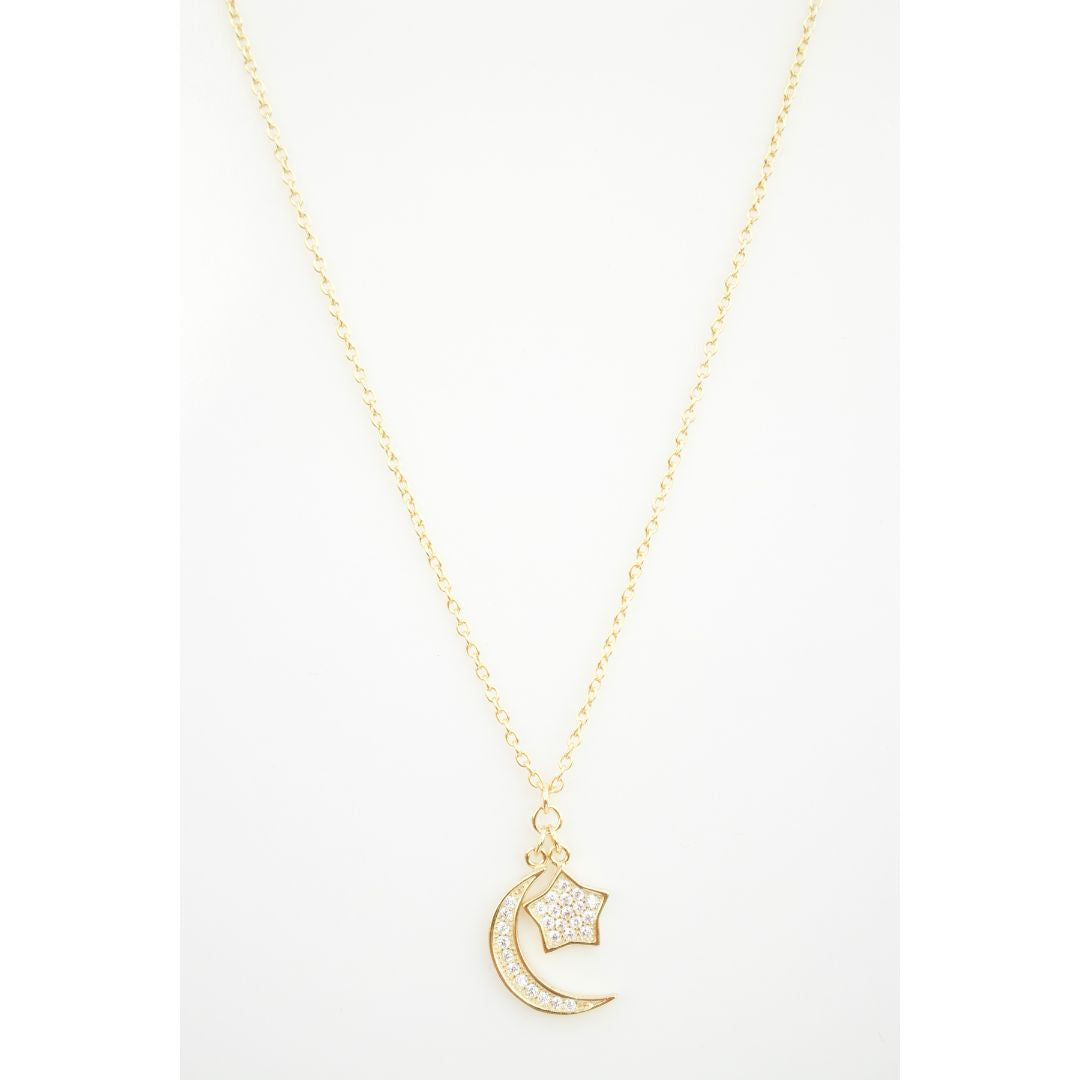 Collar Moon & Star Sliding Choker Gold
