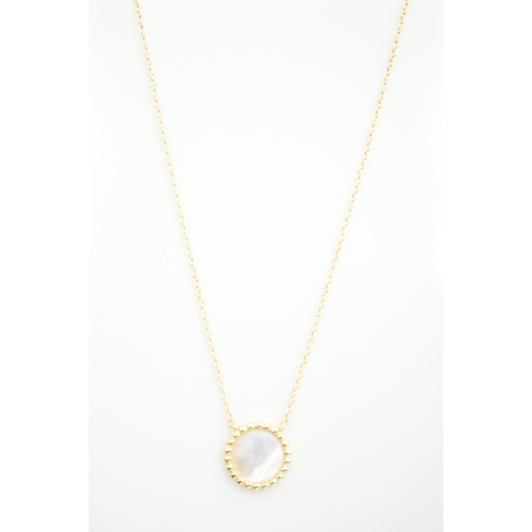 Collar Bubbly Round MOP Medal