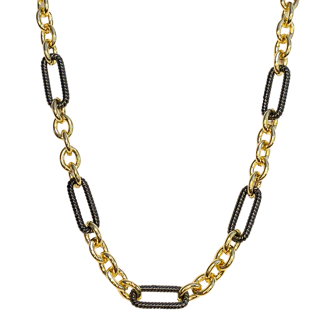 Collar New Mumu Black Bicolor Rectangle