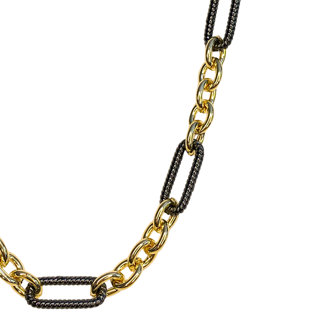 Collar New Mumu Black Bicolor Rectangle