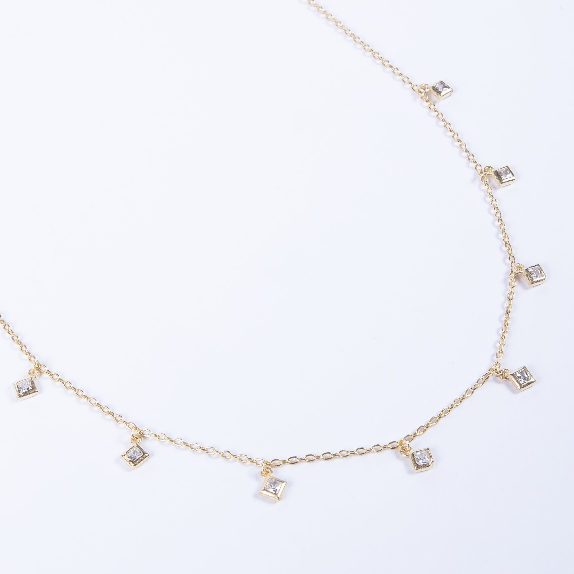 Collar Multi Square Dangly Choker