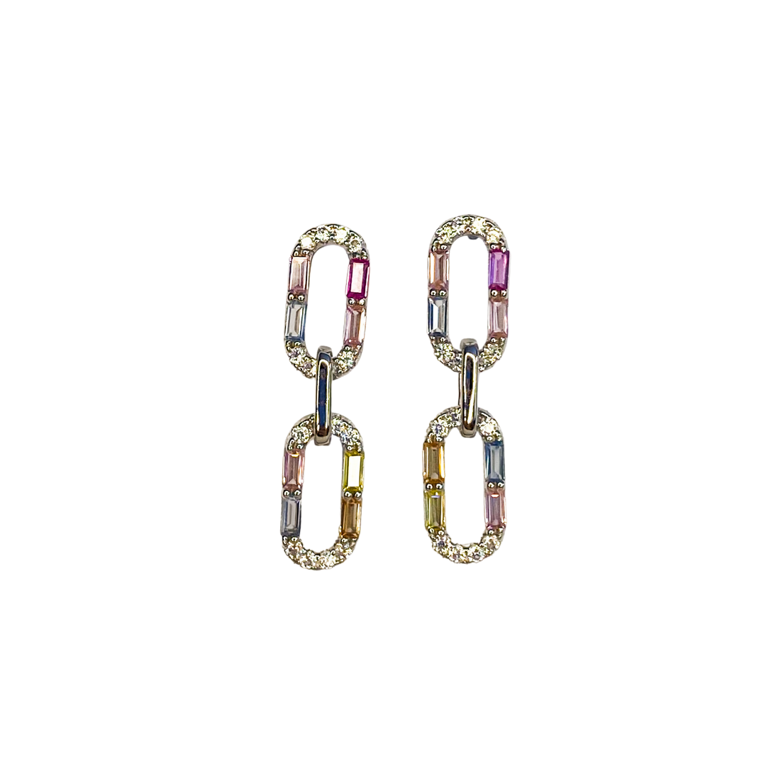 Aro Bagui Double Dangle Silver Multi