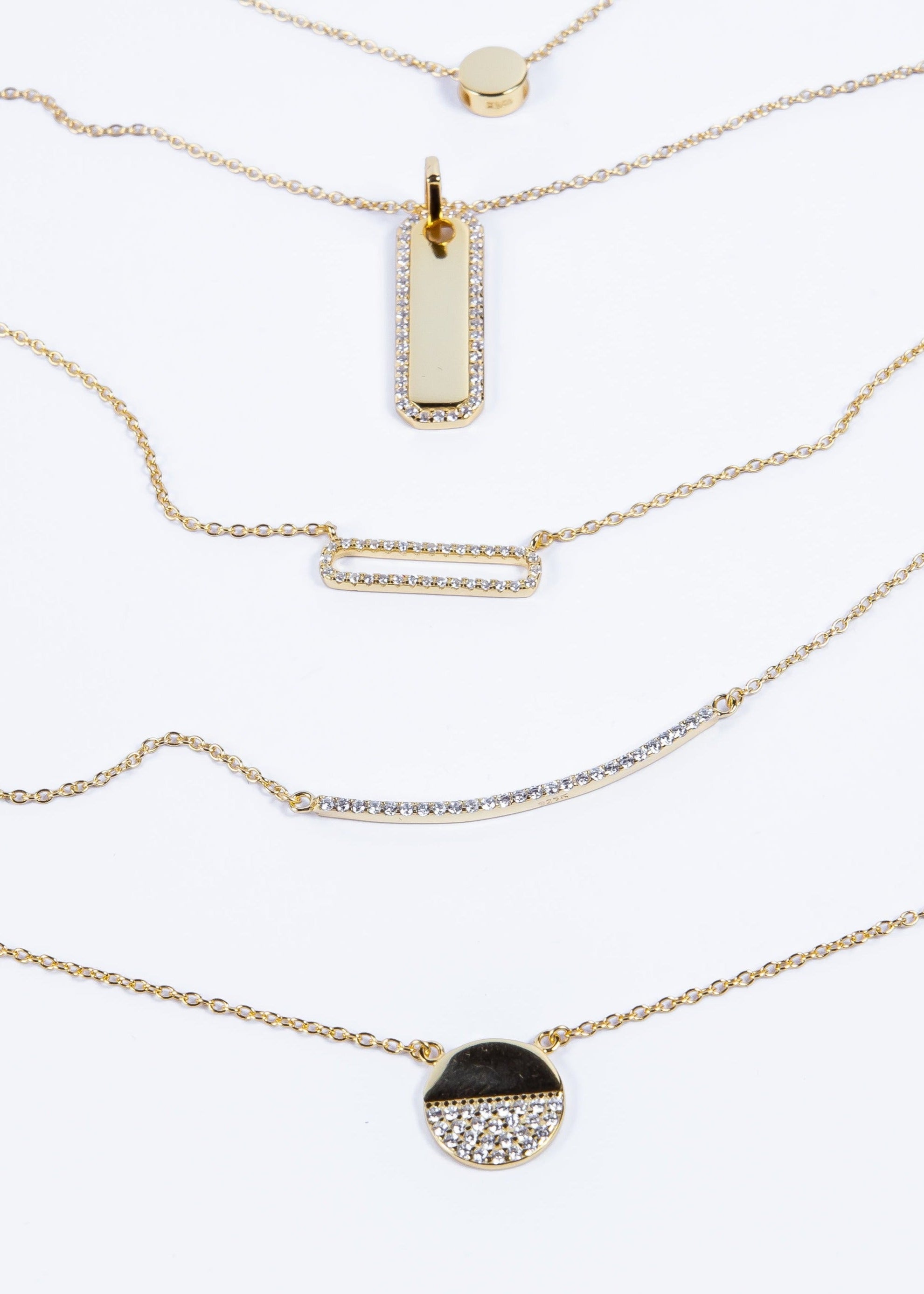 Collar Cz Thin Bar Gold L
