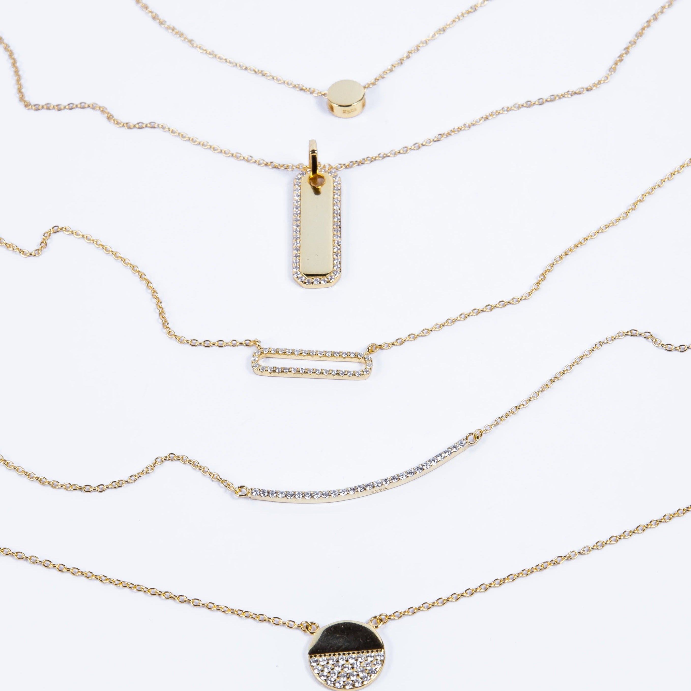 Collar Oval Link Cz Necklace Gold L
