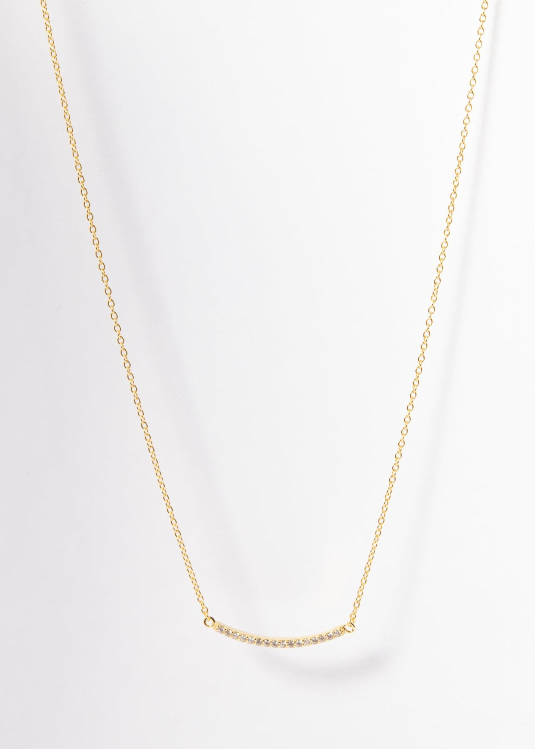 Collar Cz Thin Bar Gold L