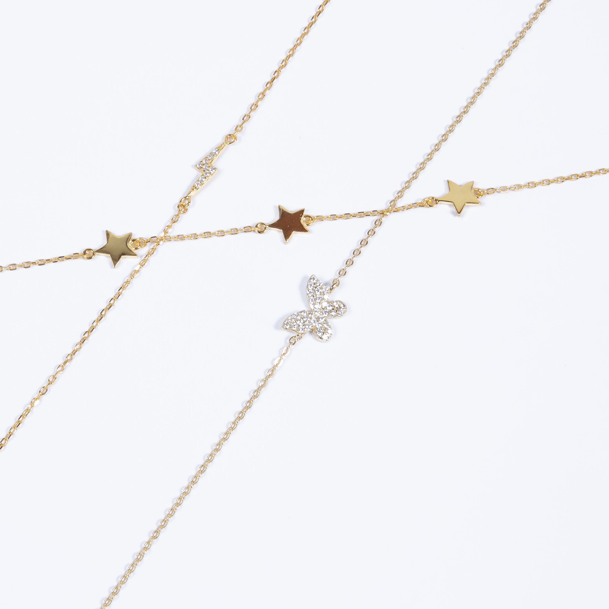 Pulsera SS Baby Butterfly CZ Gold