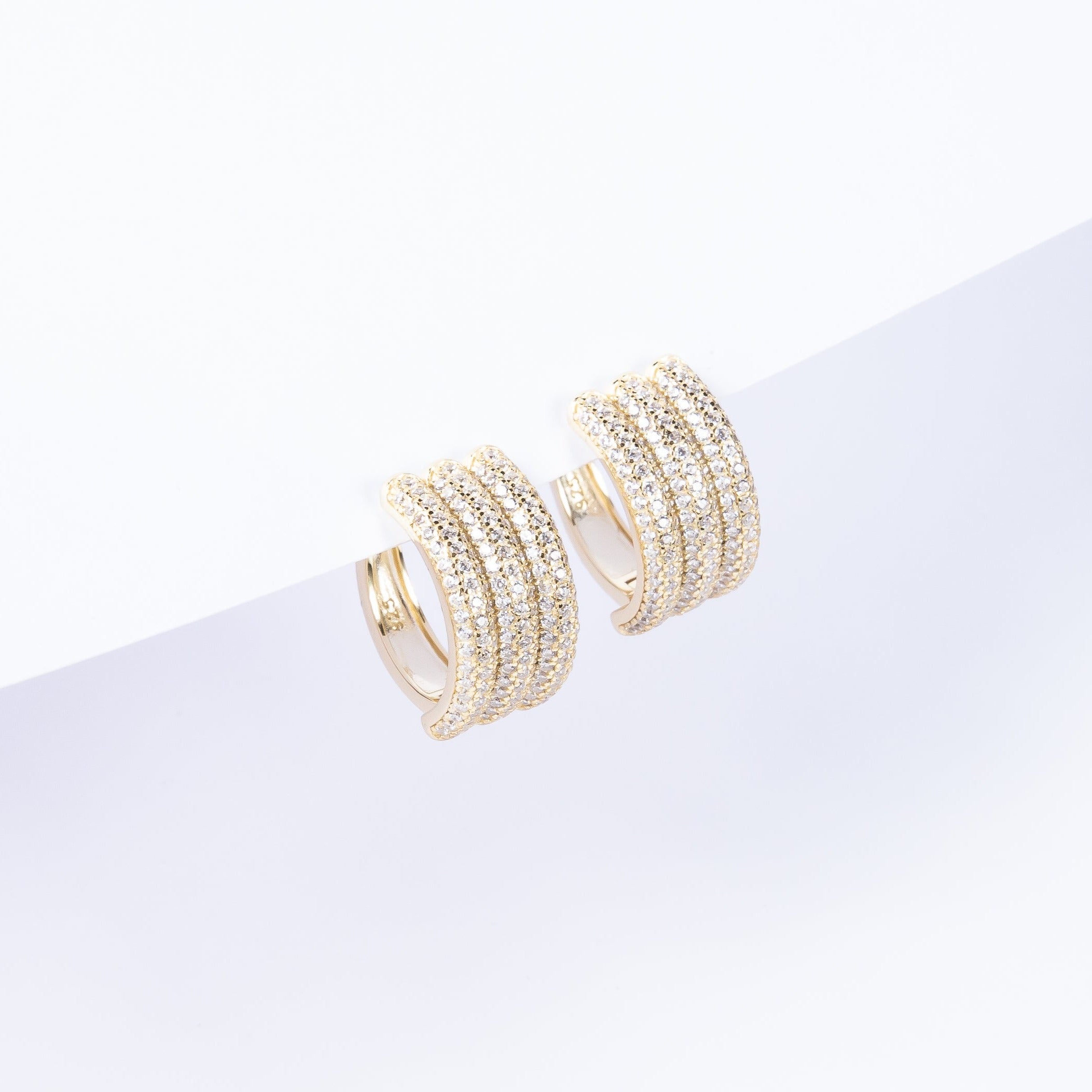 Aro Triple Strand Cz Hoop