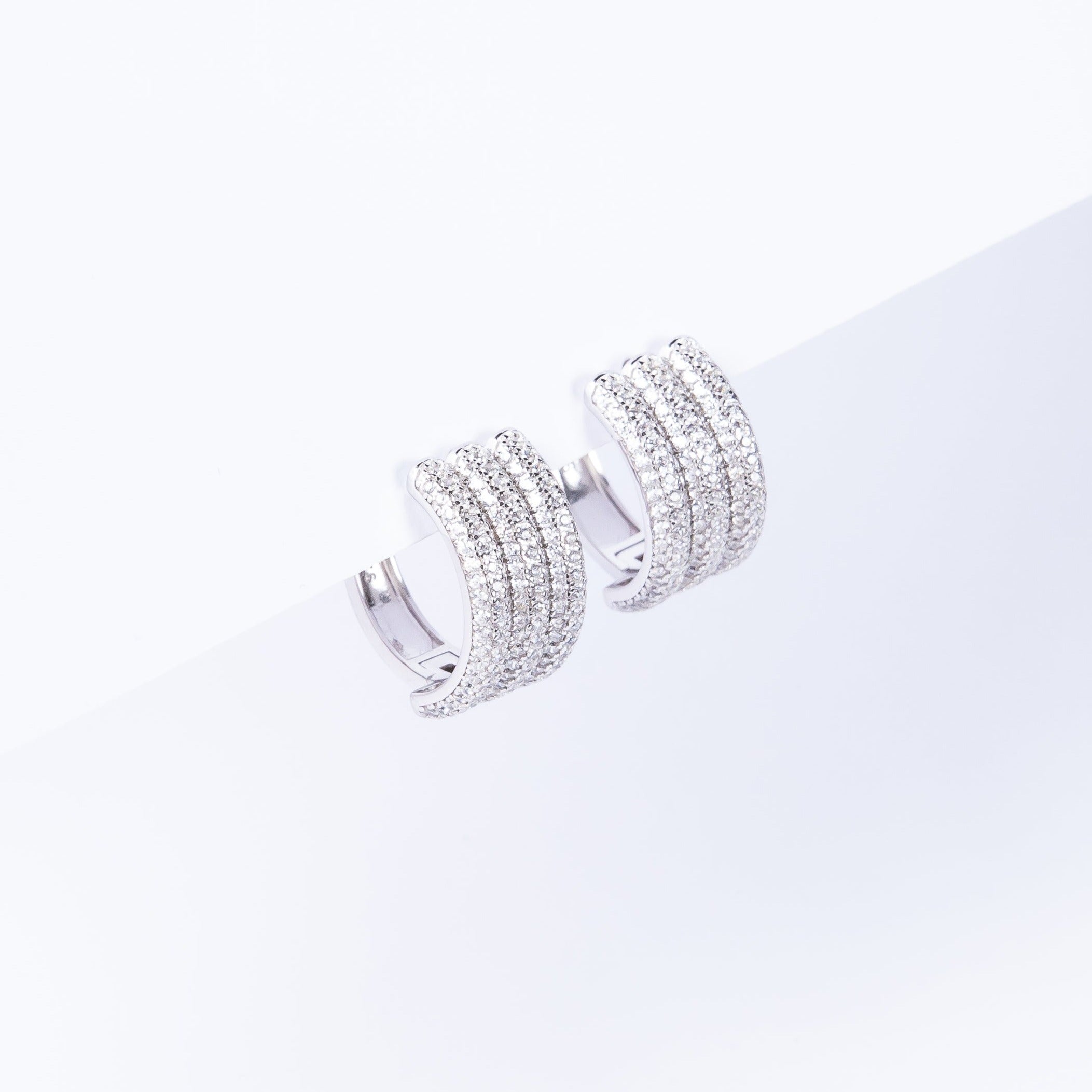 Aro Triple Strand Cz Hoop