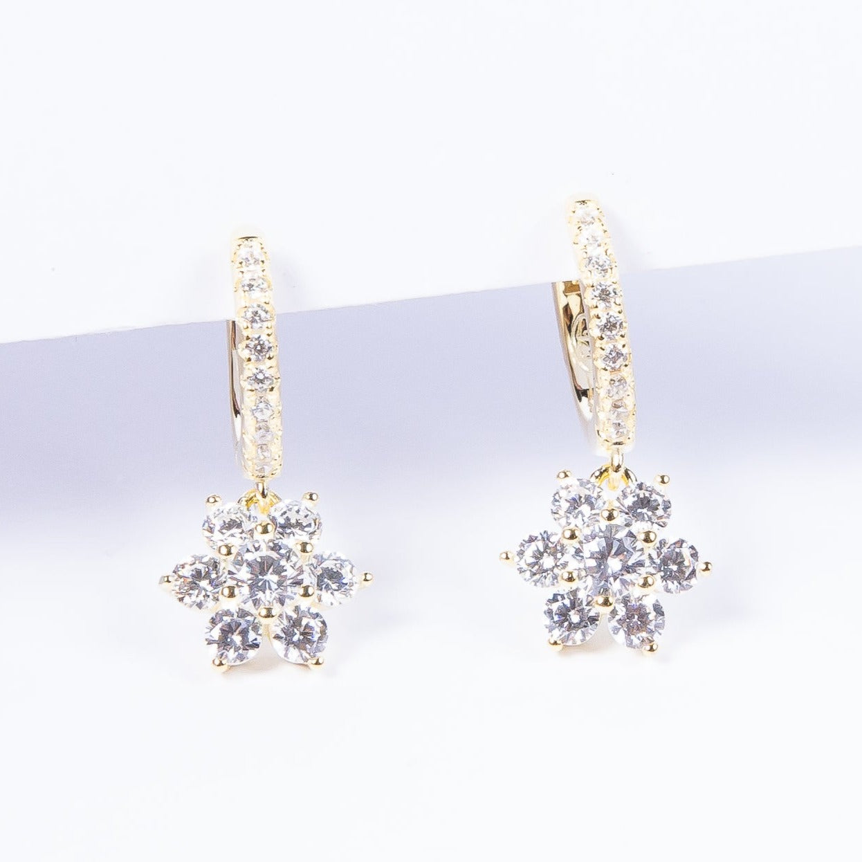 Aro Cz Hoop With Crystal Flower
