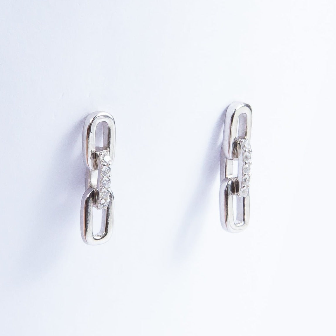 Aro Double Mini Oval Link CZ Silver I