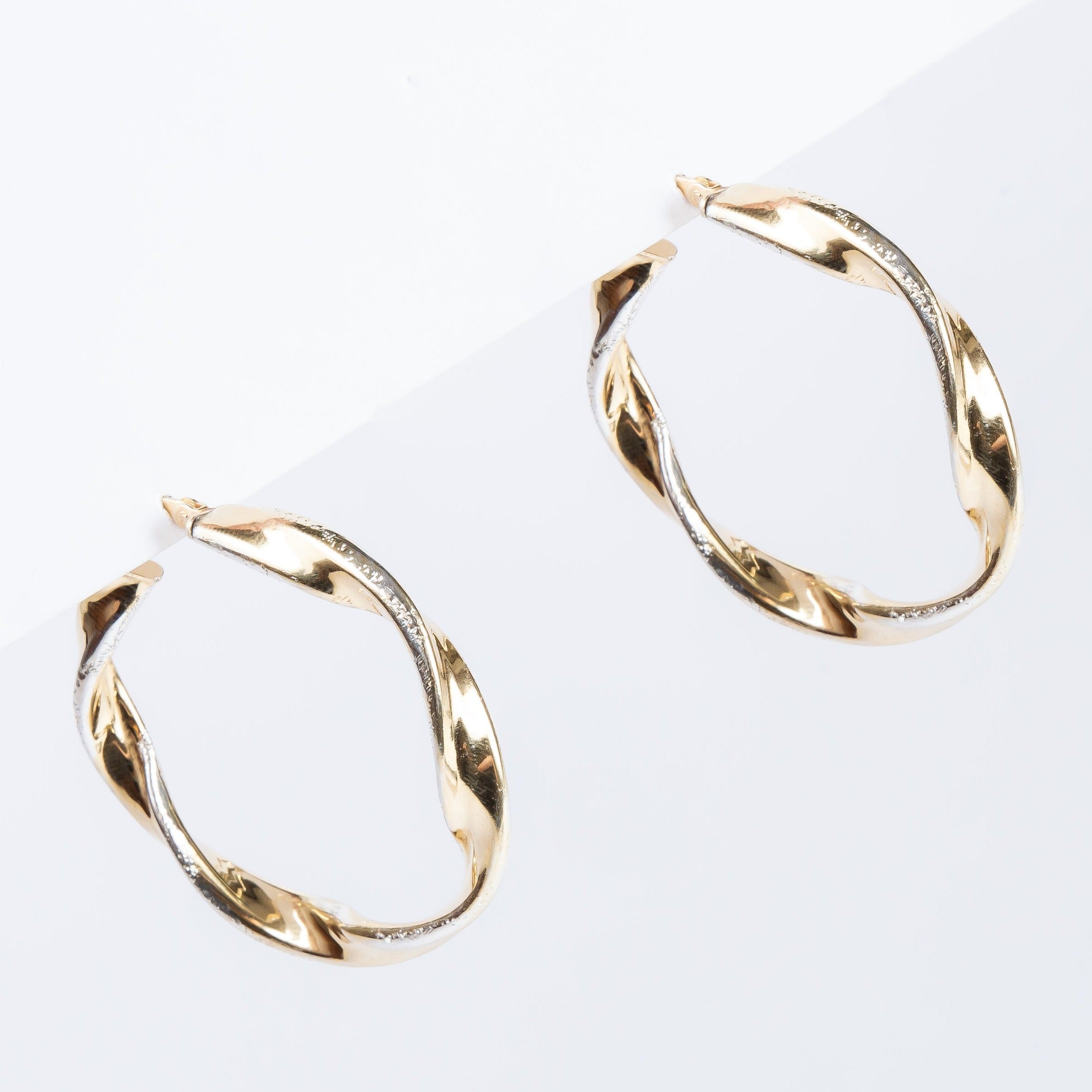 Aro Sterling Silver Twisted Hoop Bicolor XL