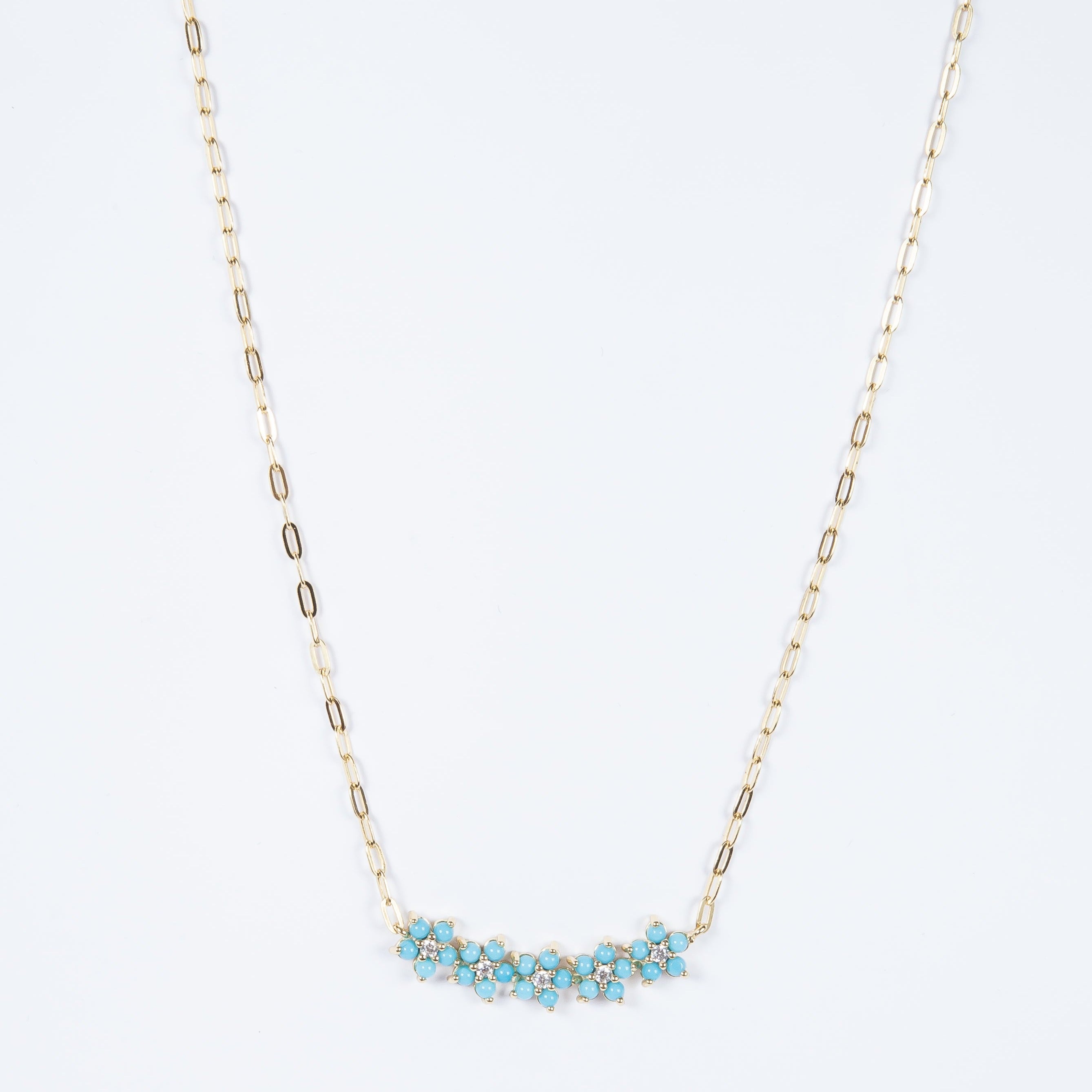 Collar 5 Turq Flower Necklace
