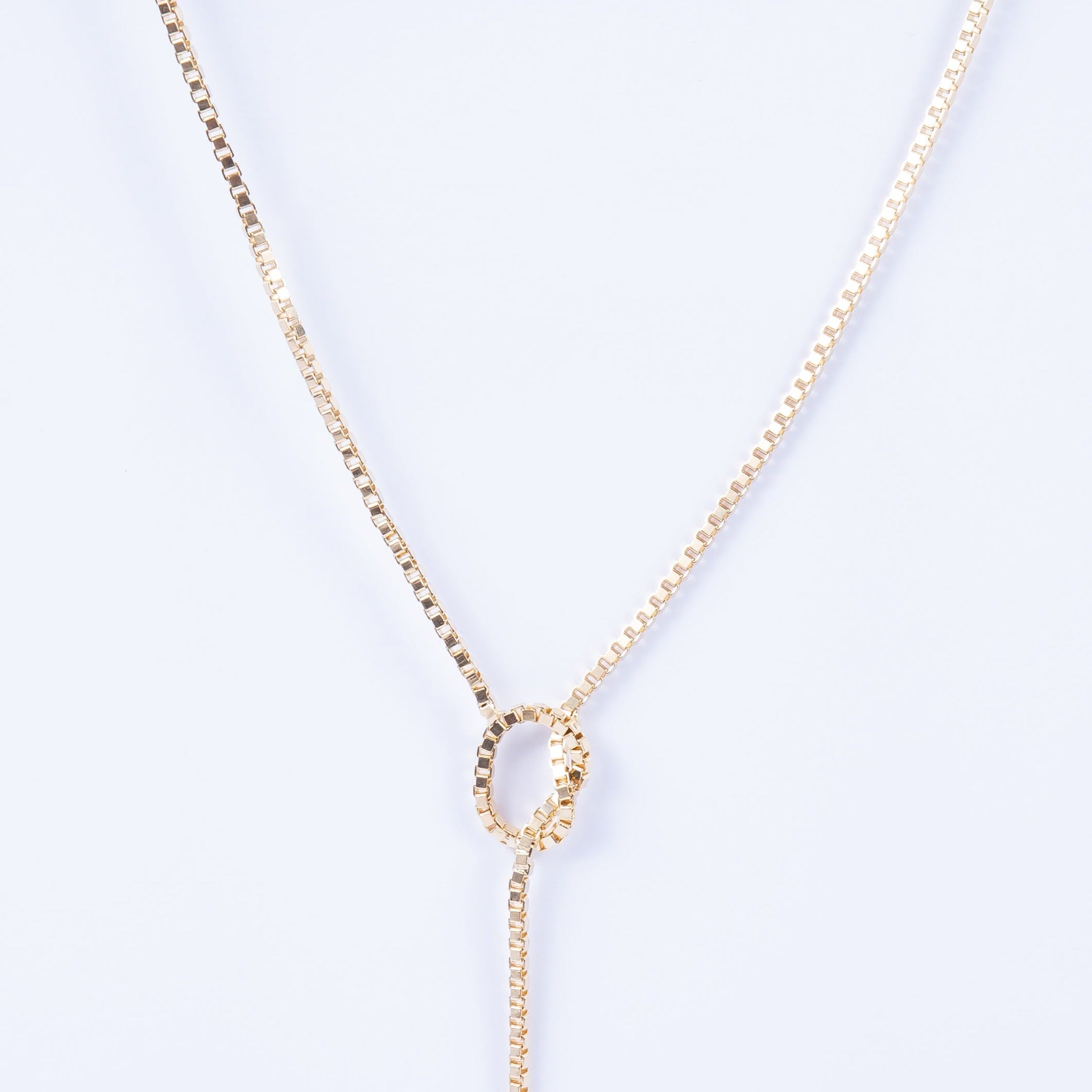 Collar Goldfilled Bow Square Chain