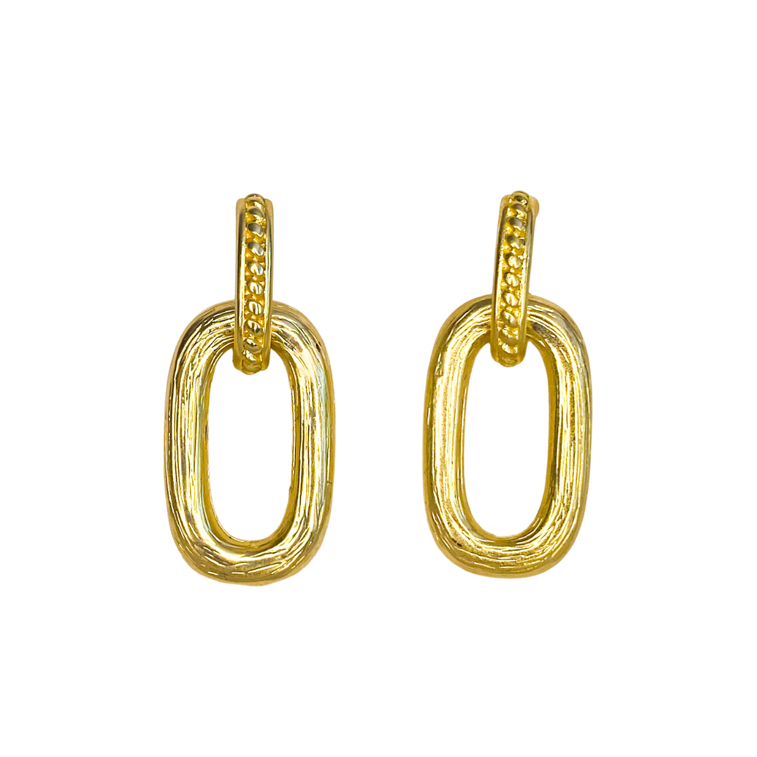 Aro Brassy Double Dangle Matte Gold