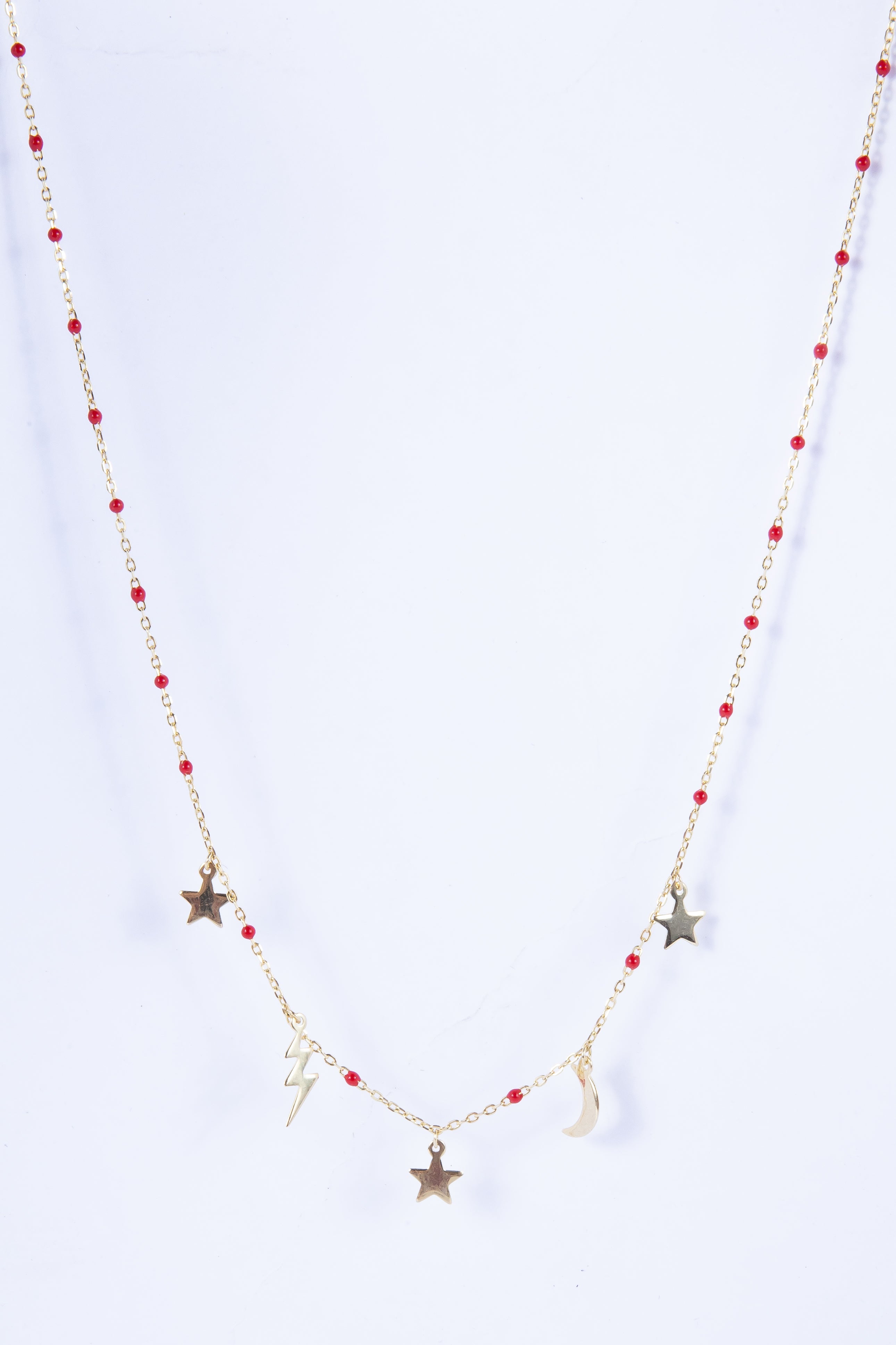 Collar Rosary Baby Multi Charms Red