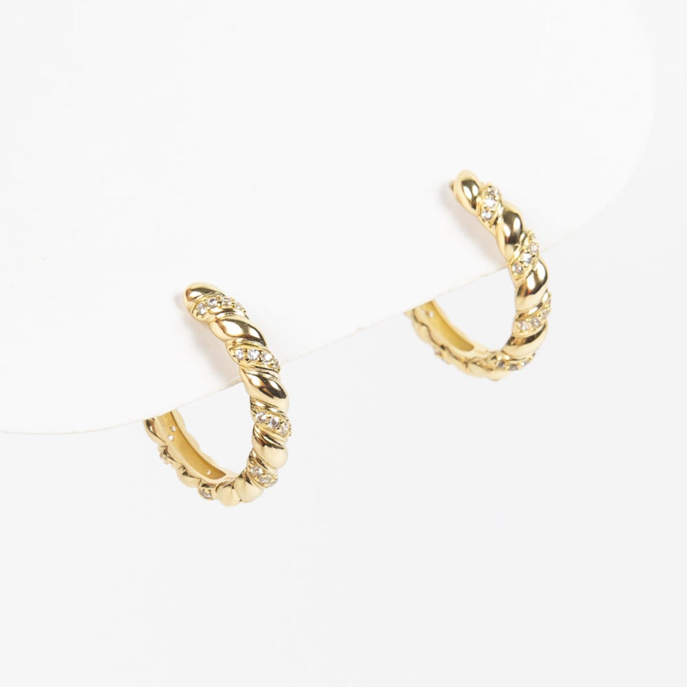 Aro Twist CZ Goldy Hoop