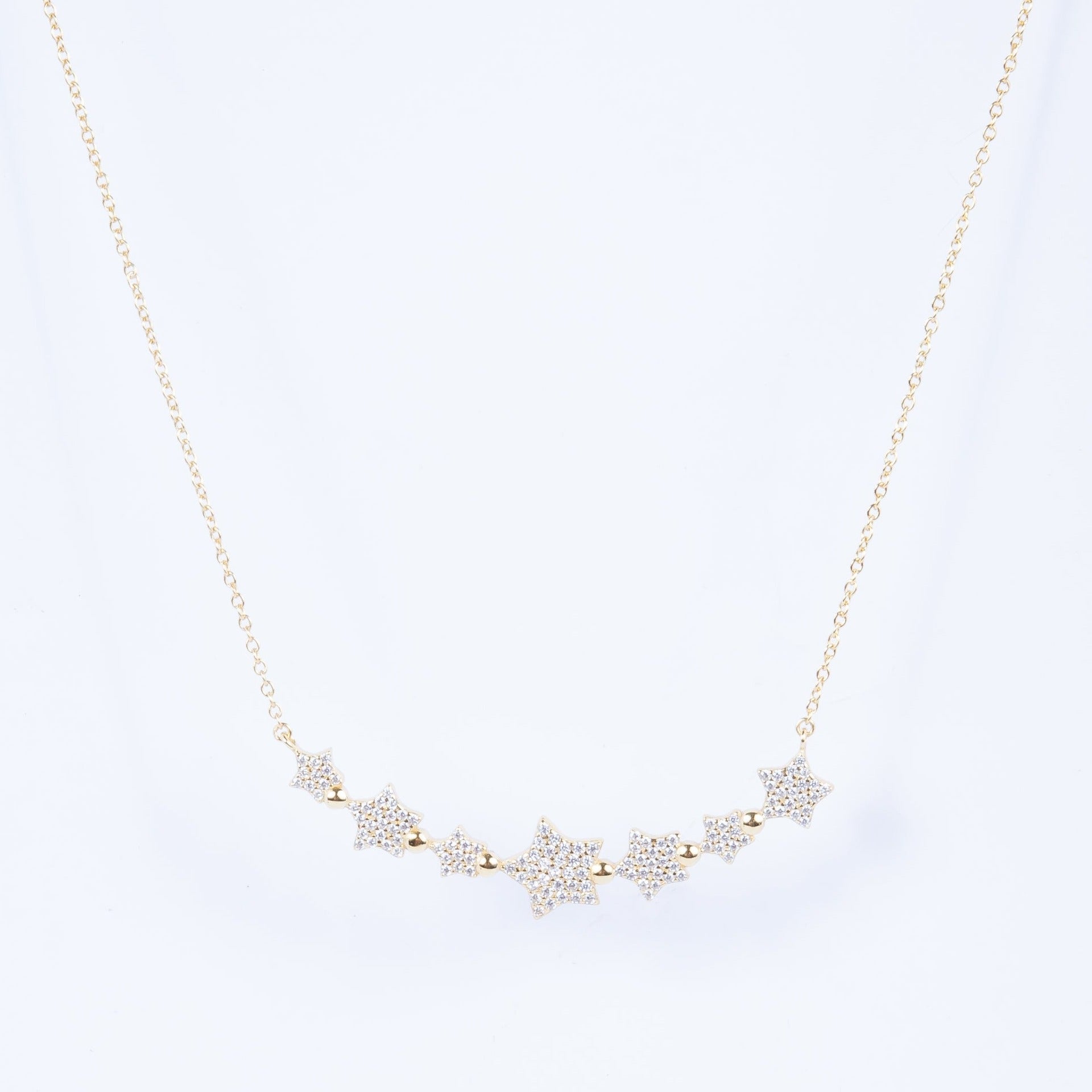 Collar 7 Bar Star Necklace Gold