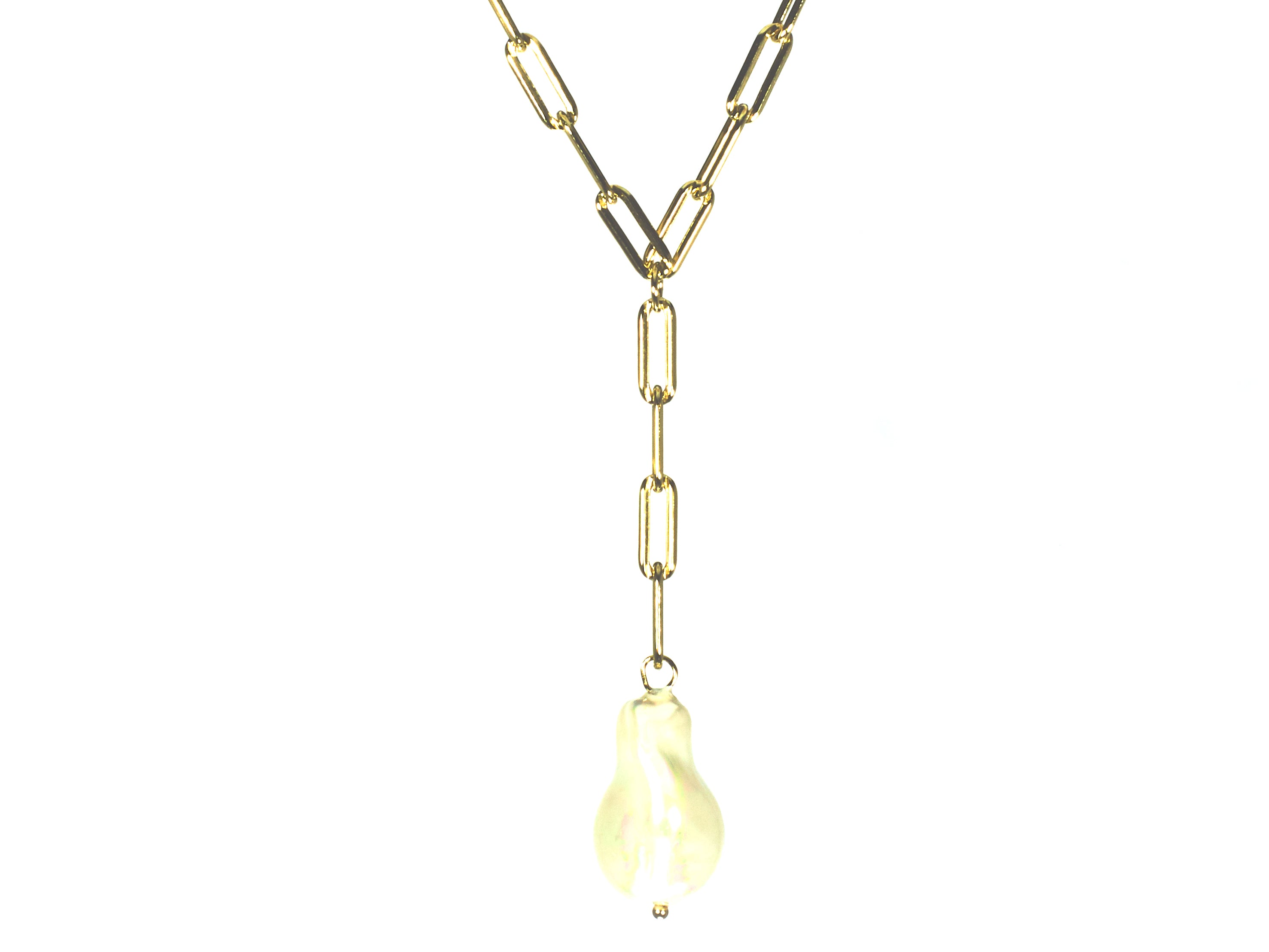 Collar Paperclip "Y" Gran Pearl