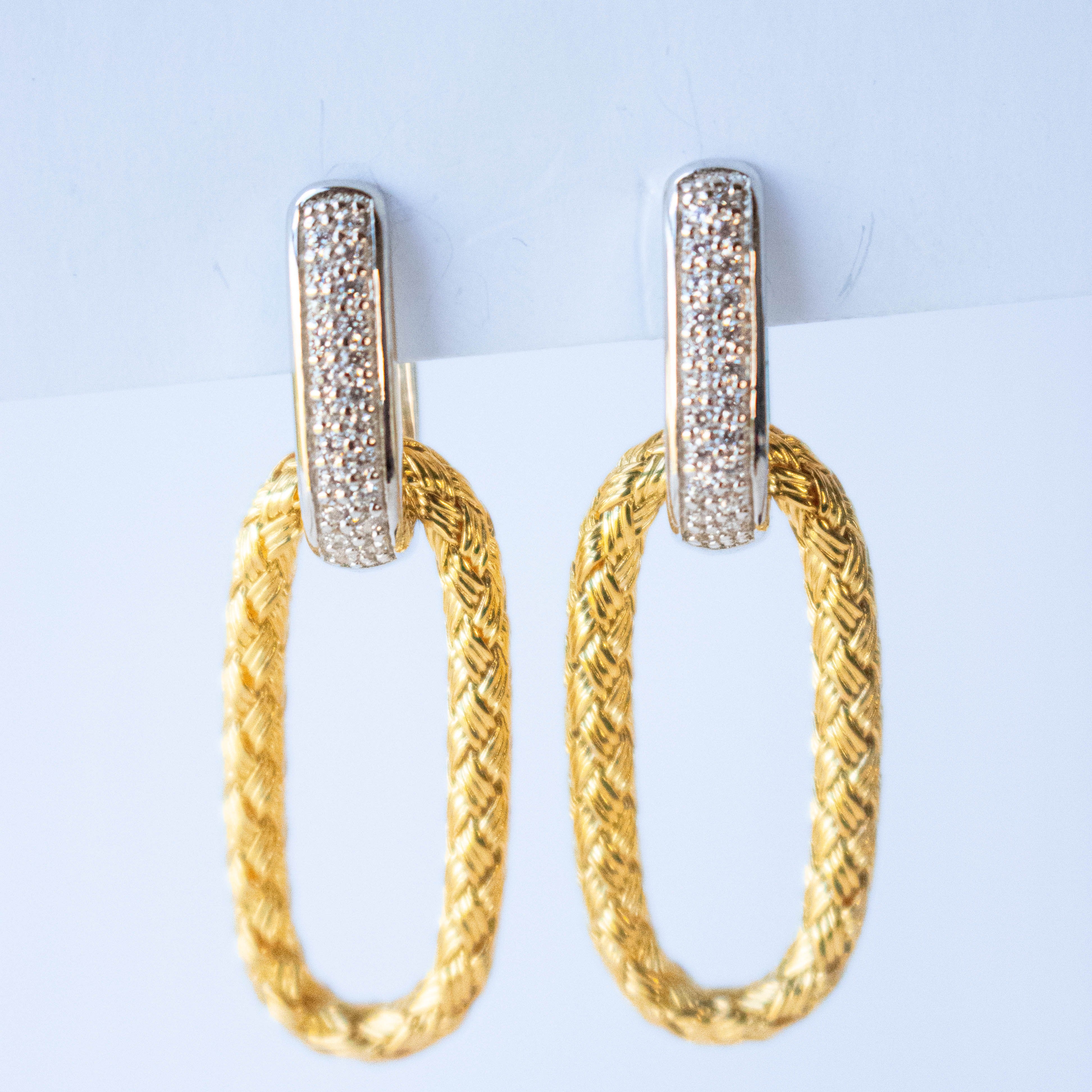 Aro Sterling Silver Bicolor Fabric Dangle