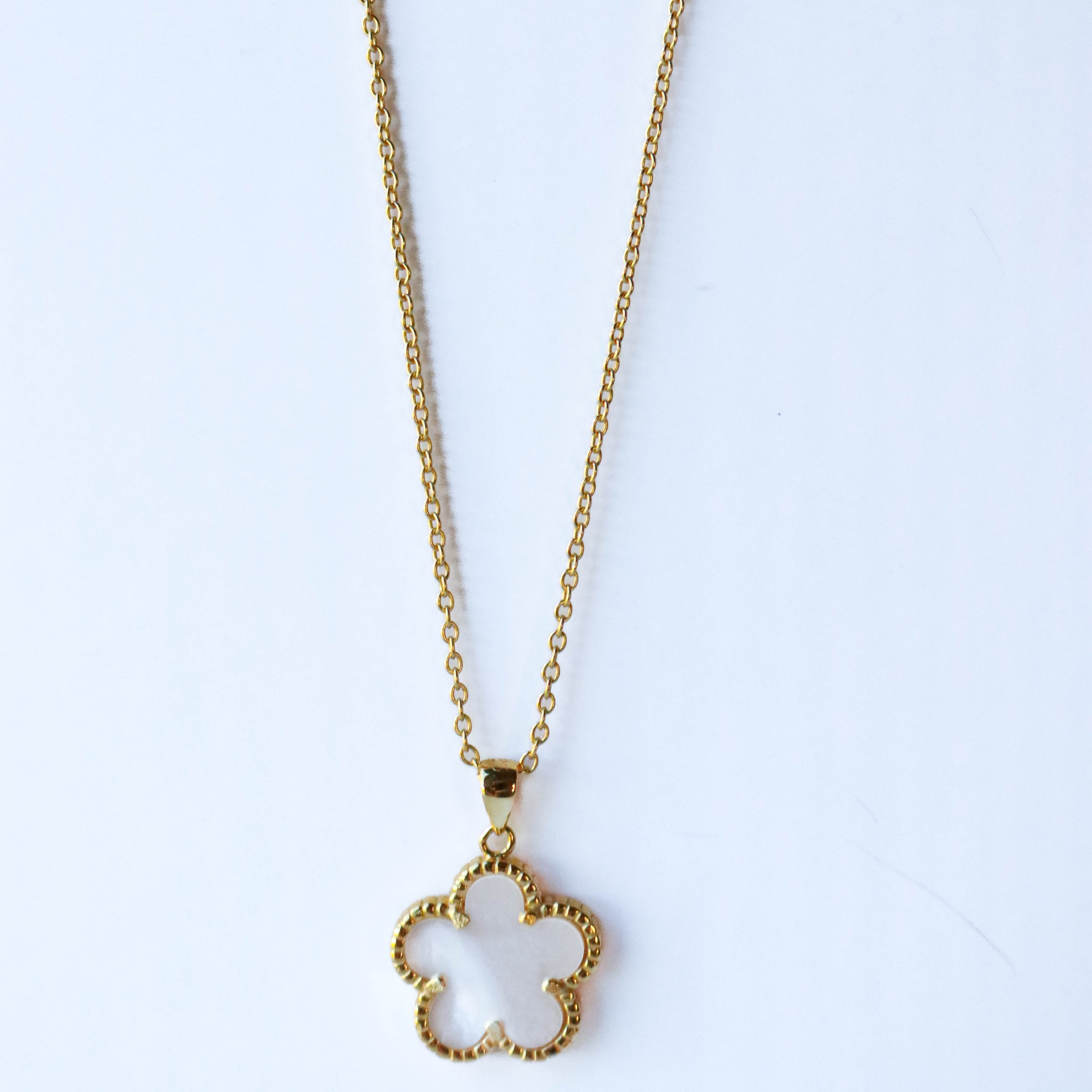 Collar SS Flower MOP Gold