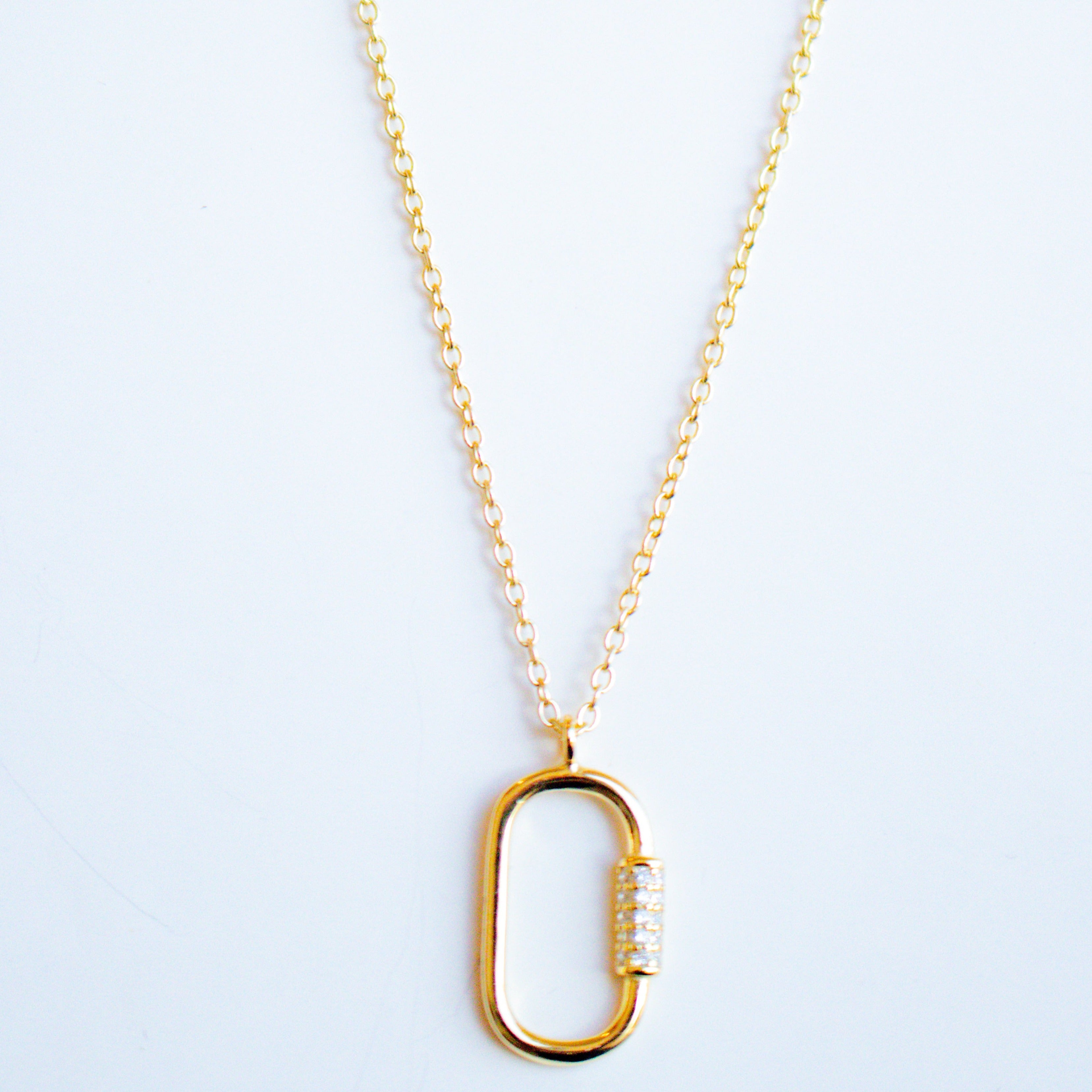 Collar Cz Oval Toggle Necklace