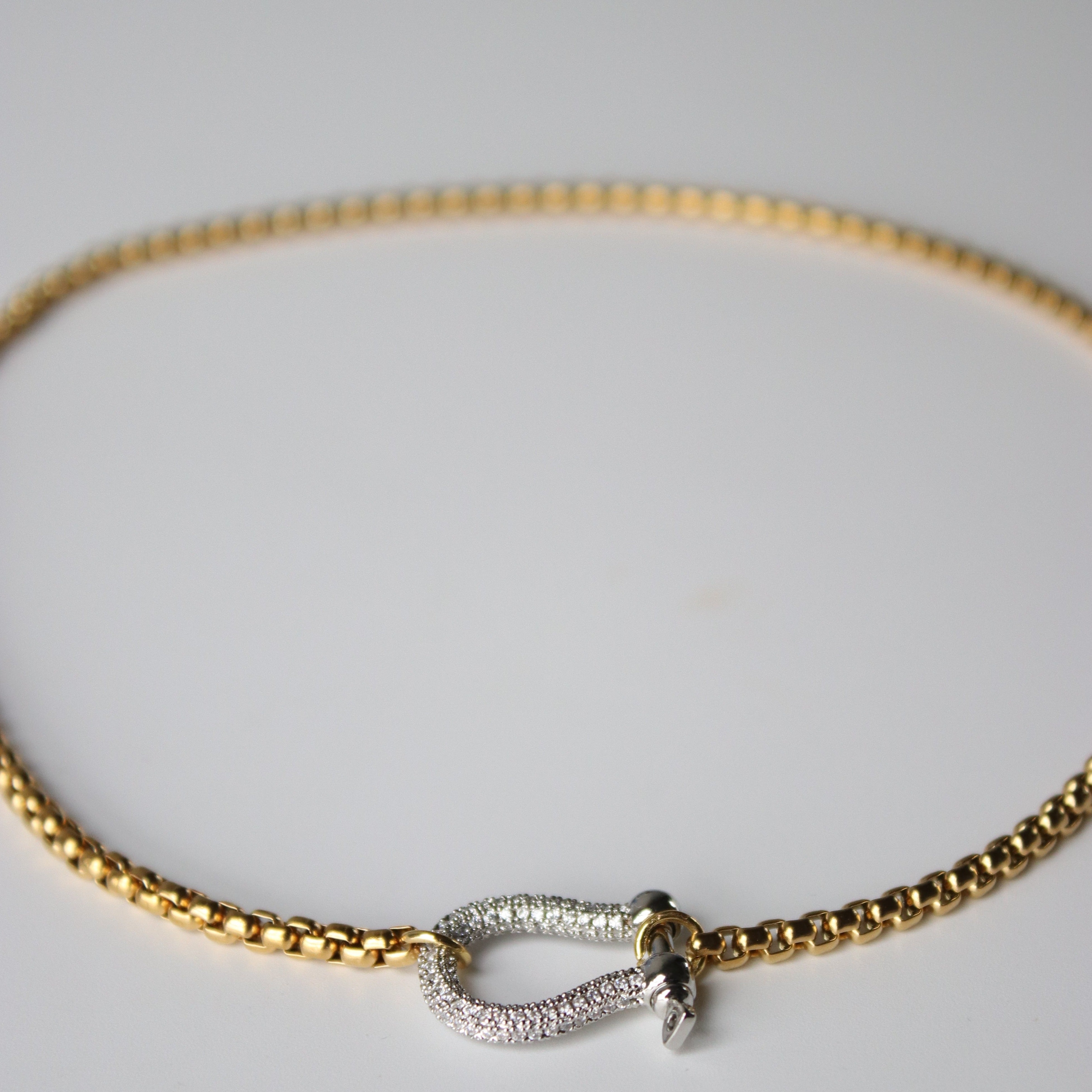 Collar Rainbow Round Gold & CZ U