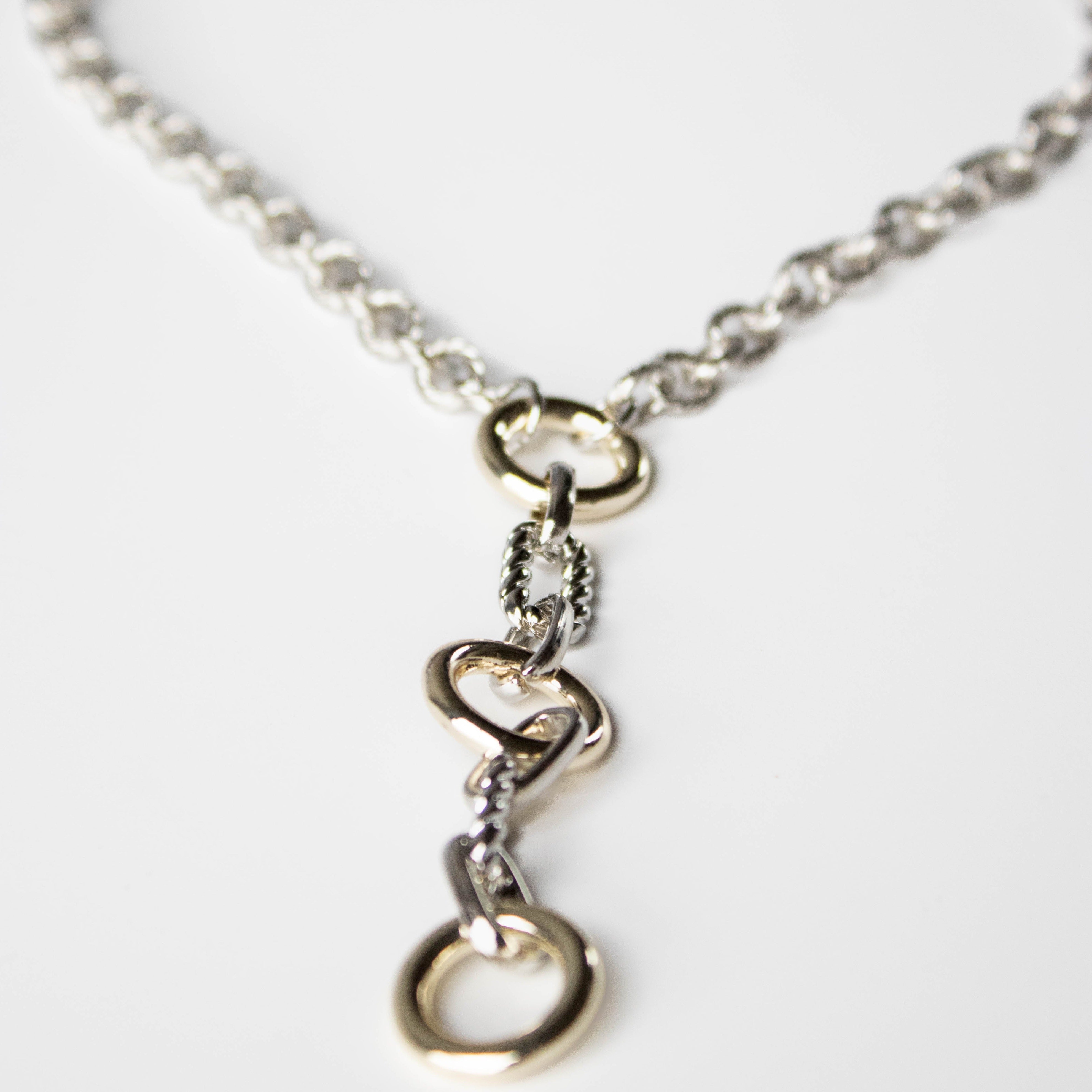Collar Triple Ring Y Bicolor Necklace