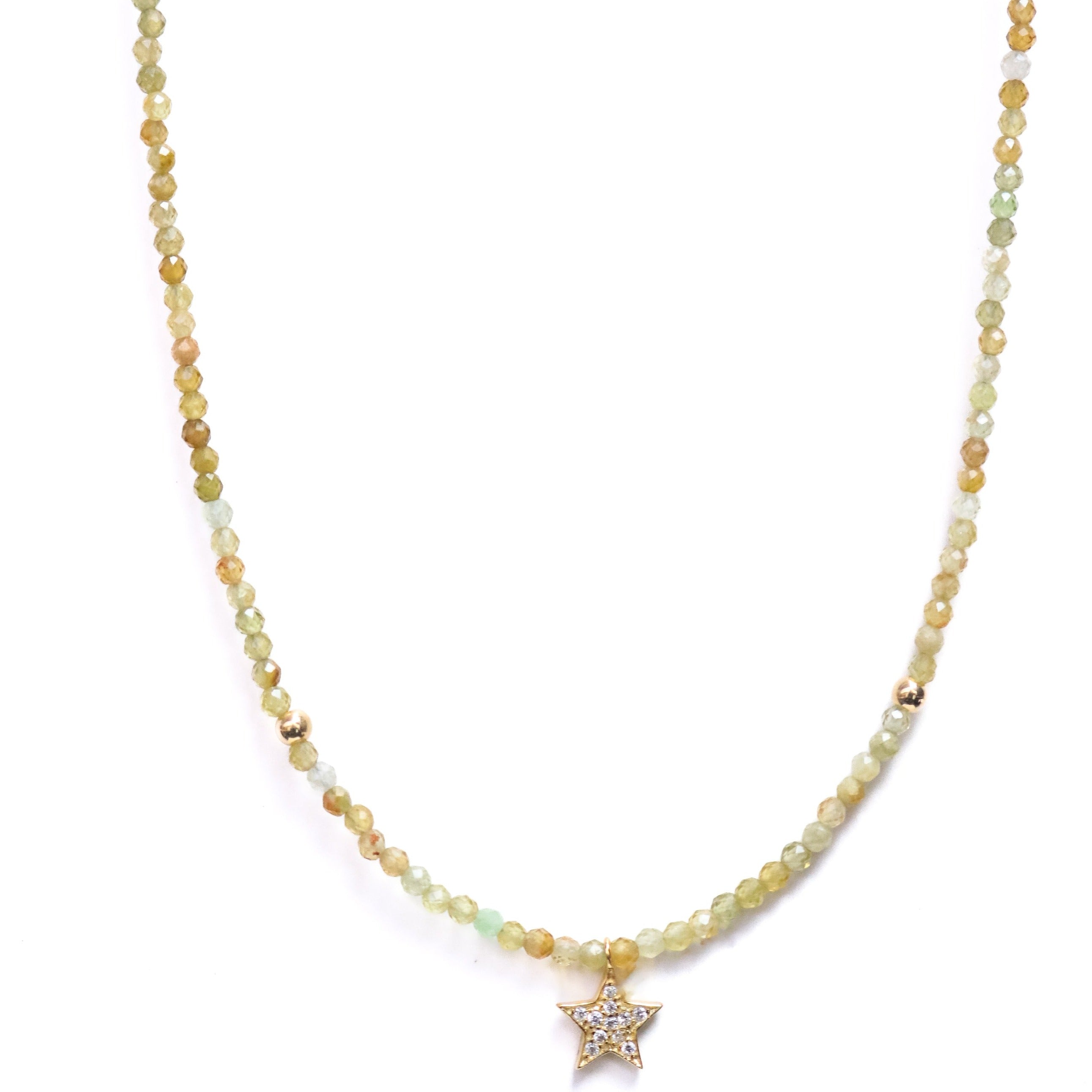 Collar Claire Green Olive Gold Star