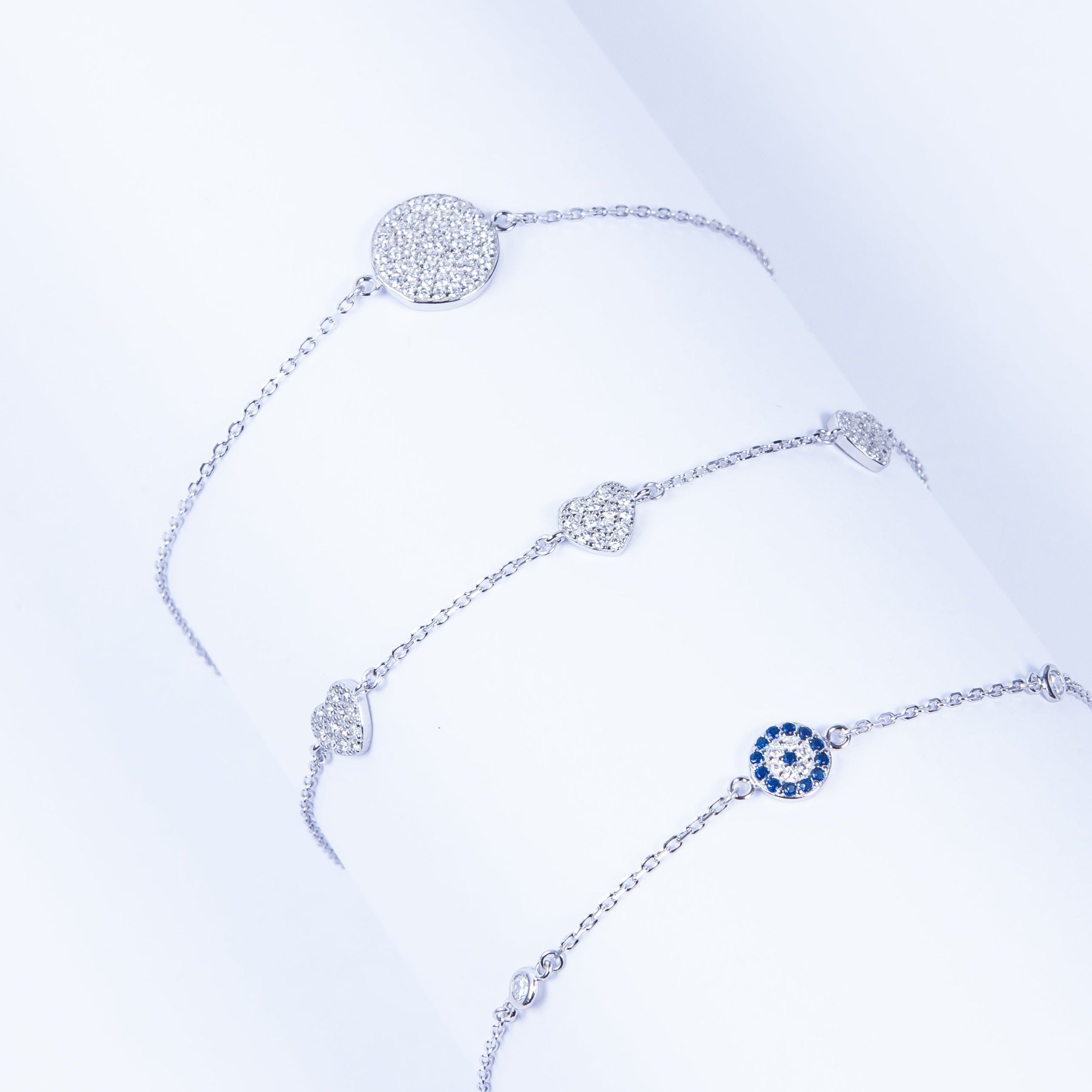 Pulsera SS Gran Pave Disc Silver