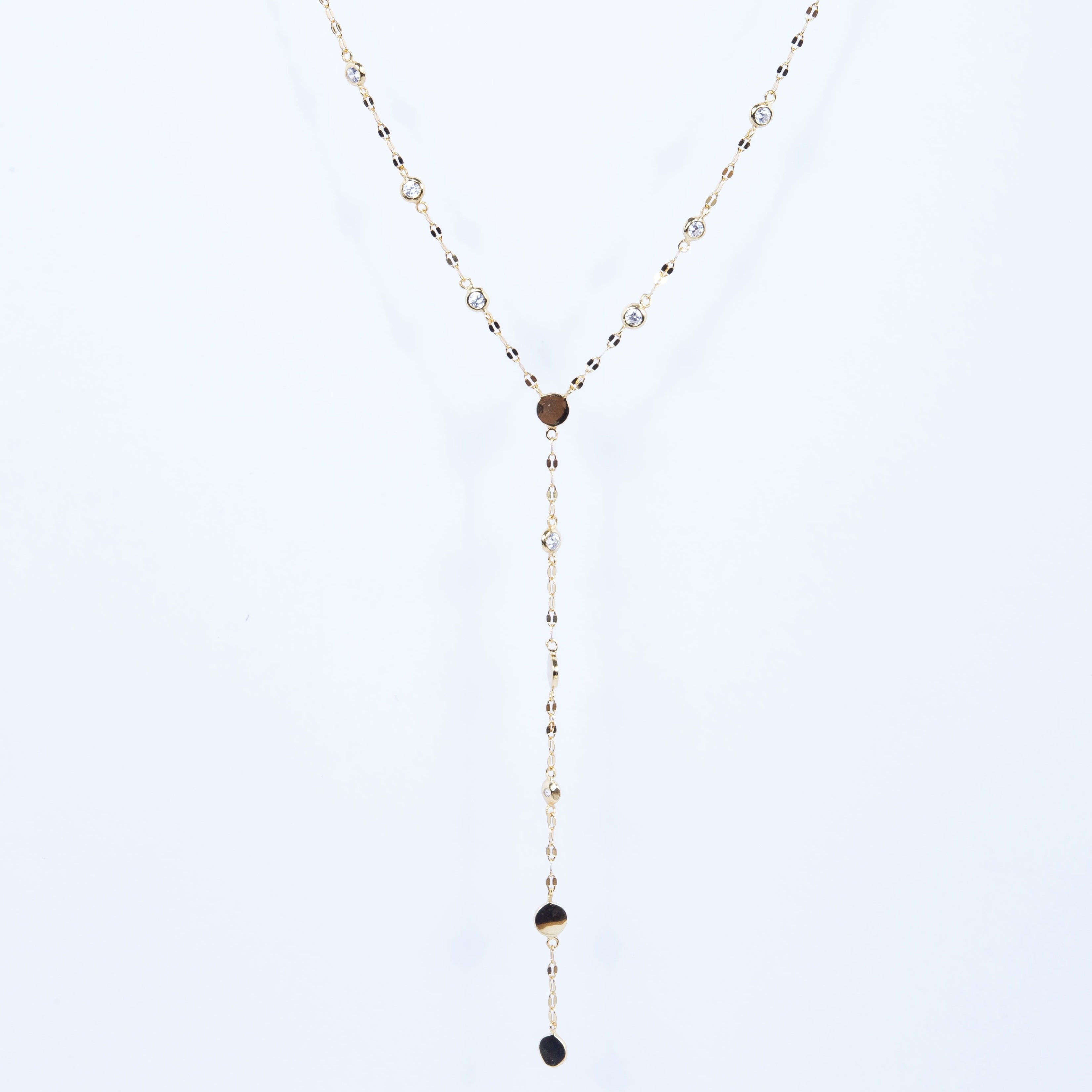 Collar Mirror Dots & CZ Y Gold