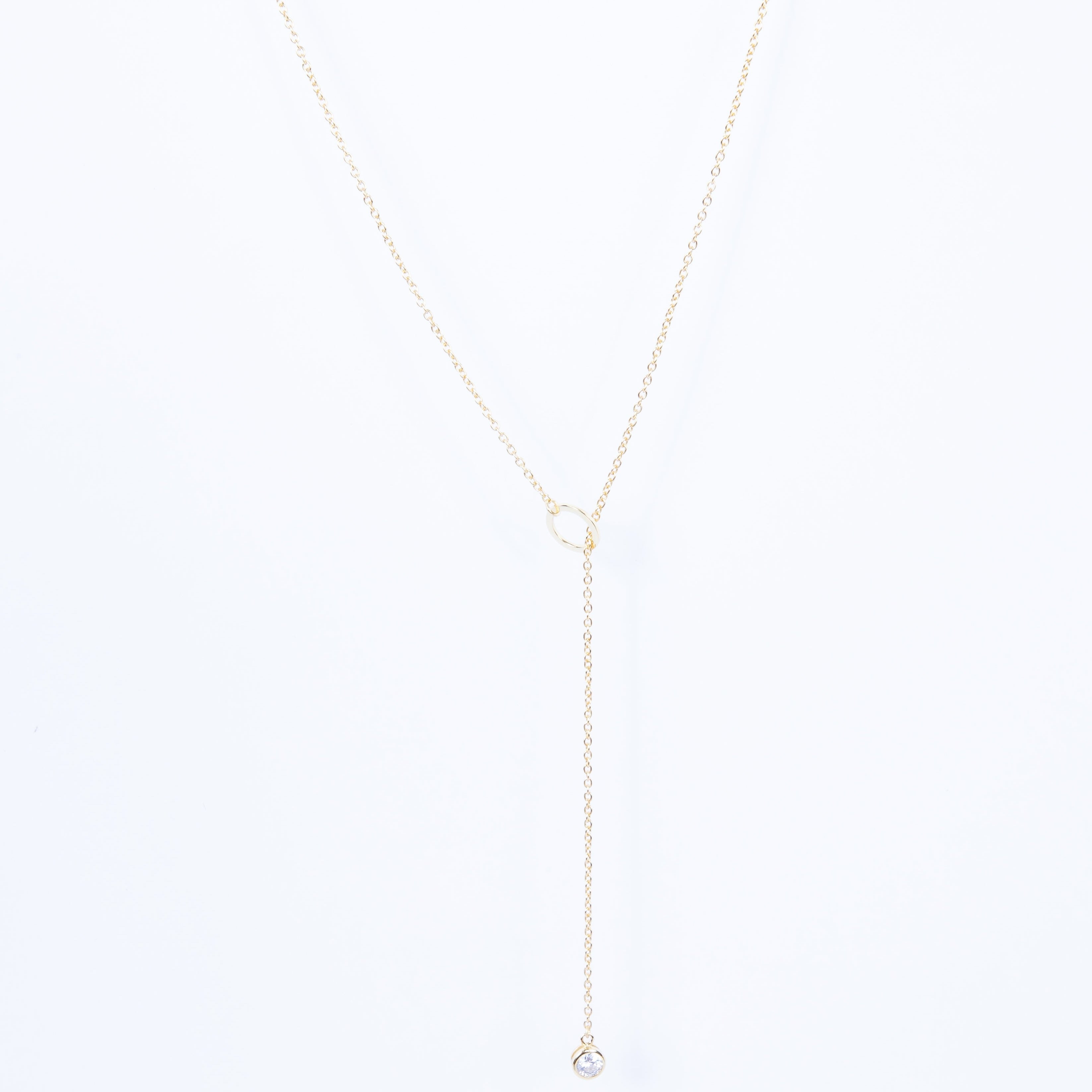 Collar SS CZ & Chain Toggle