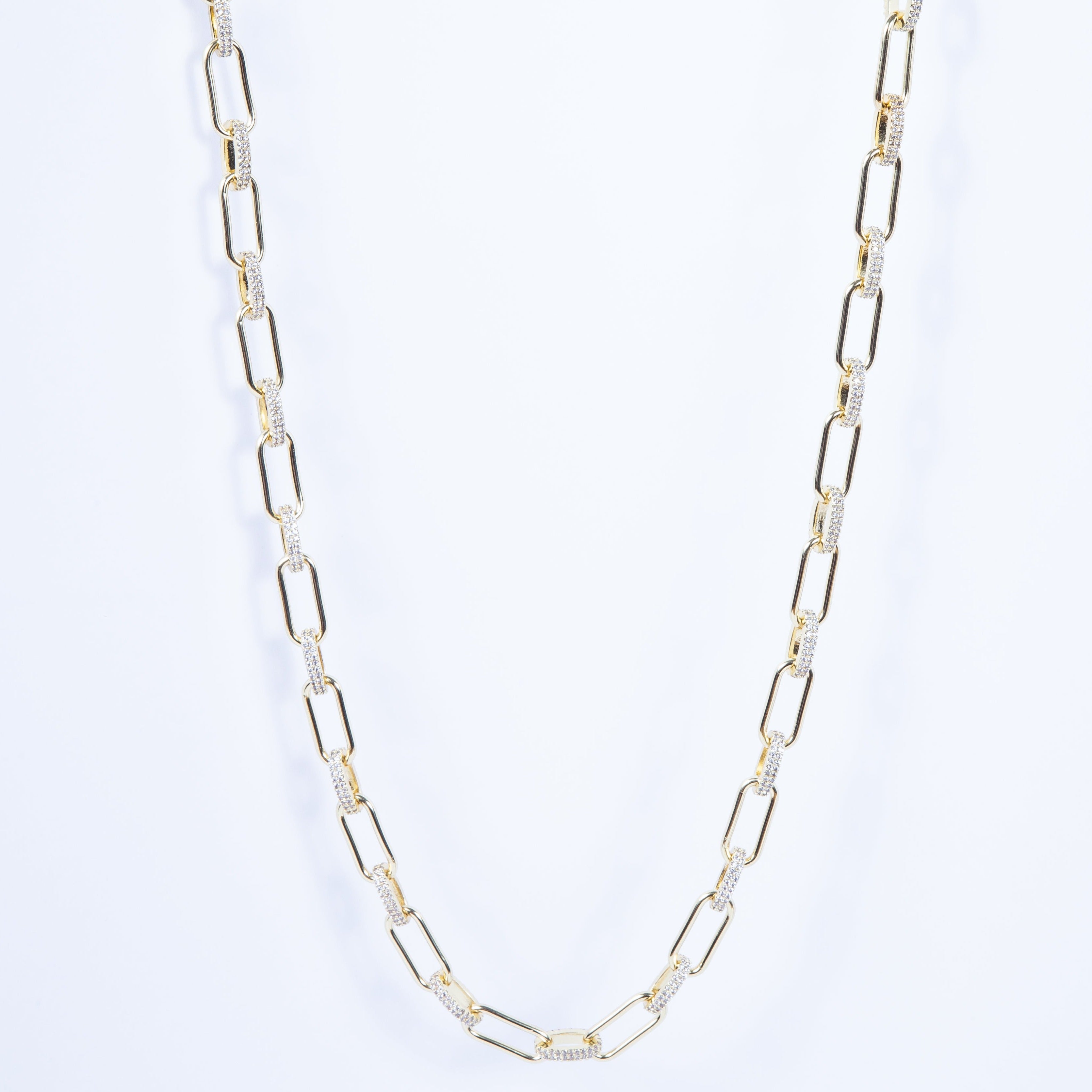 Collar Longy Chain CZ Tie 1mt Gold