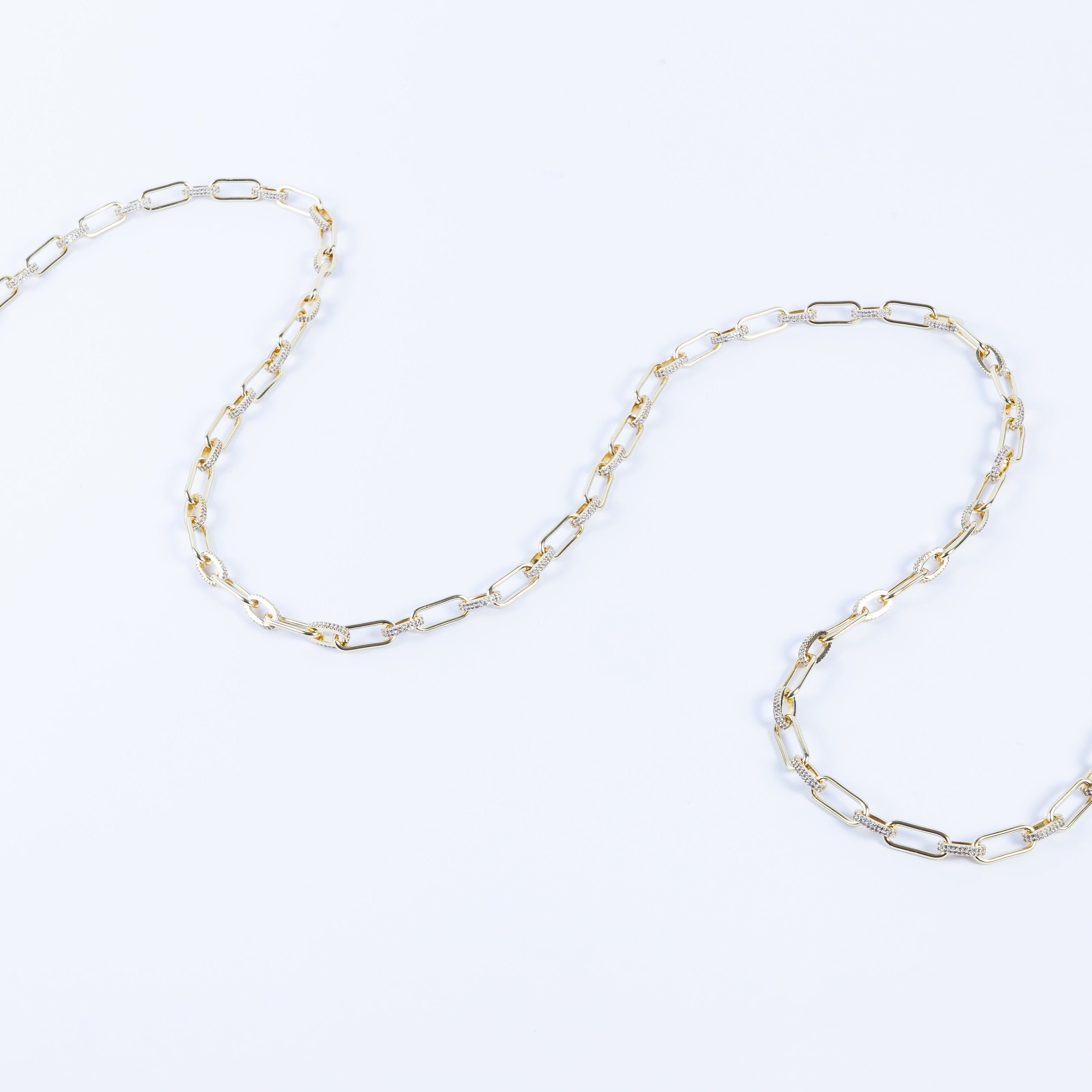 Collar Longy Chain CZ Tie 1mt Gold