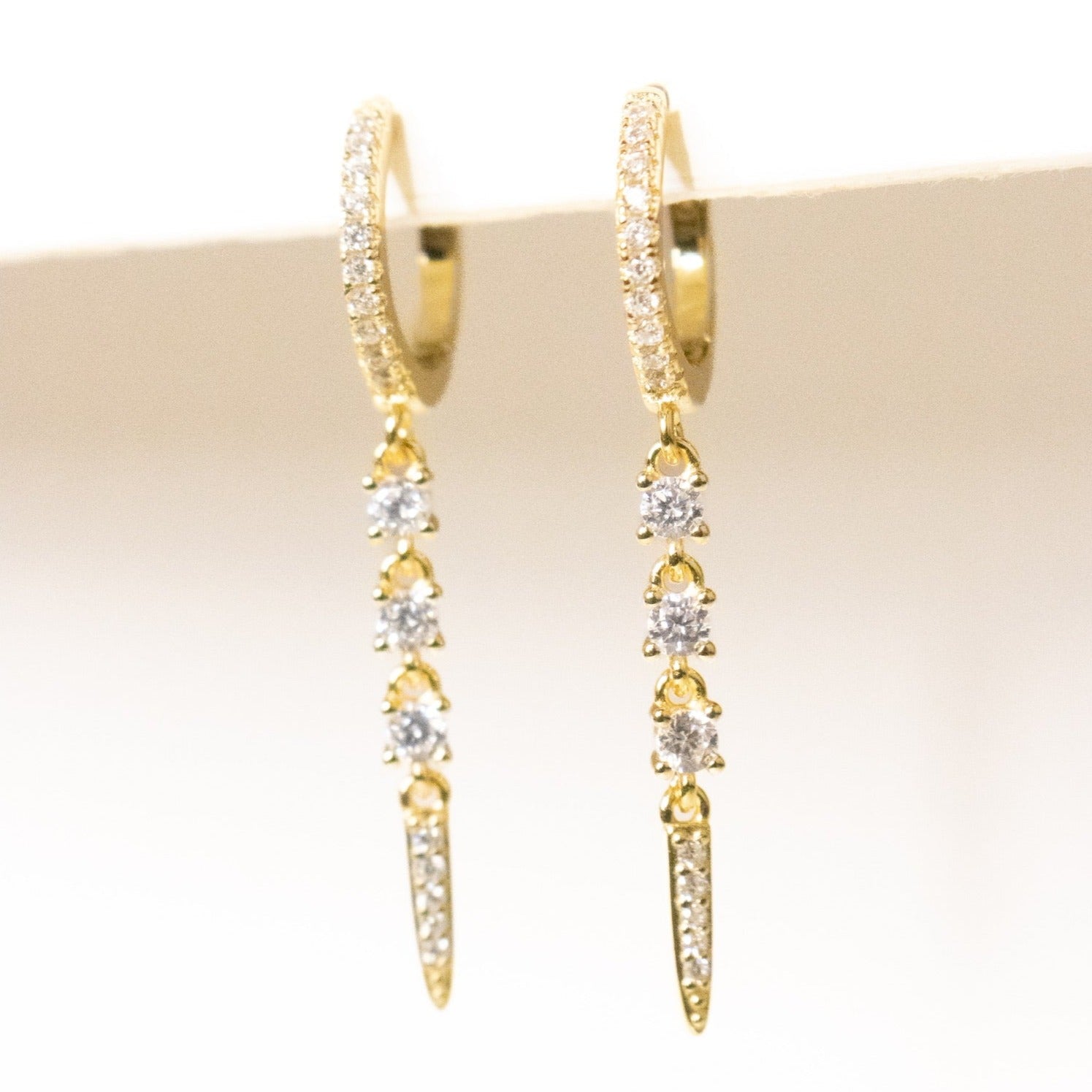 Aro Hoop & CZ Dangle Spike