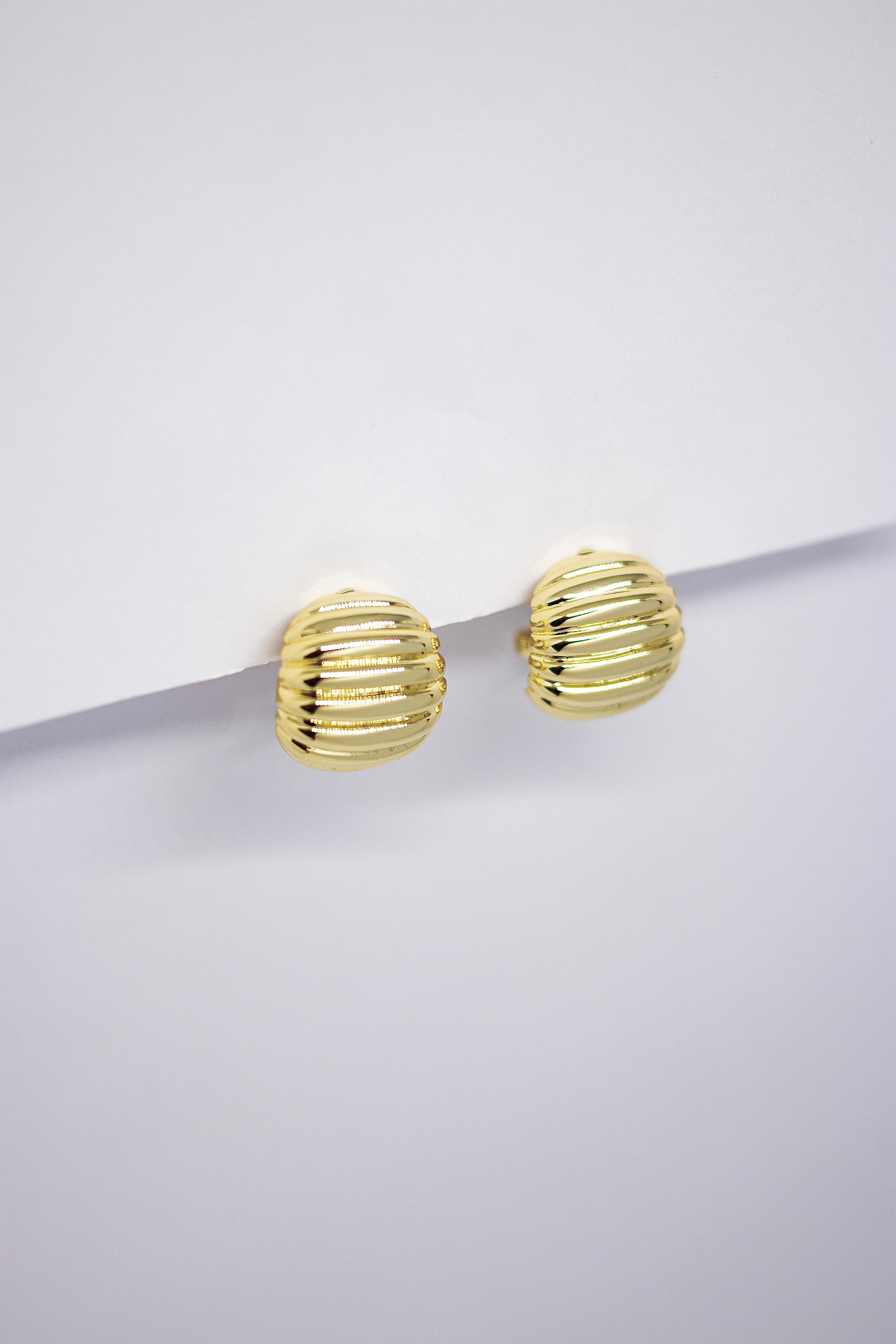 Aro Croissant Chunky Flat Hoop Gold
