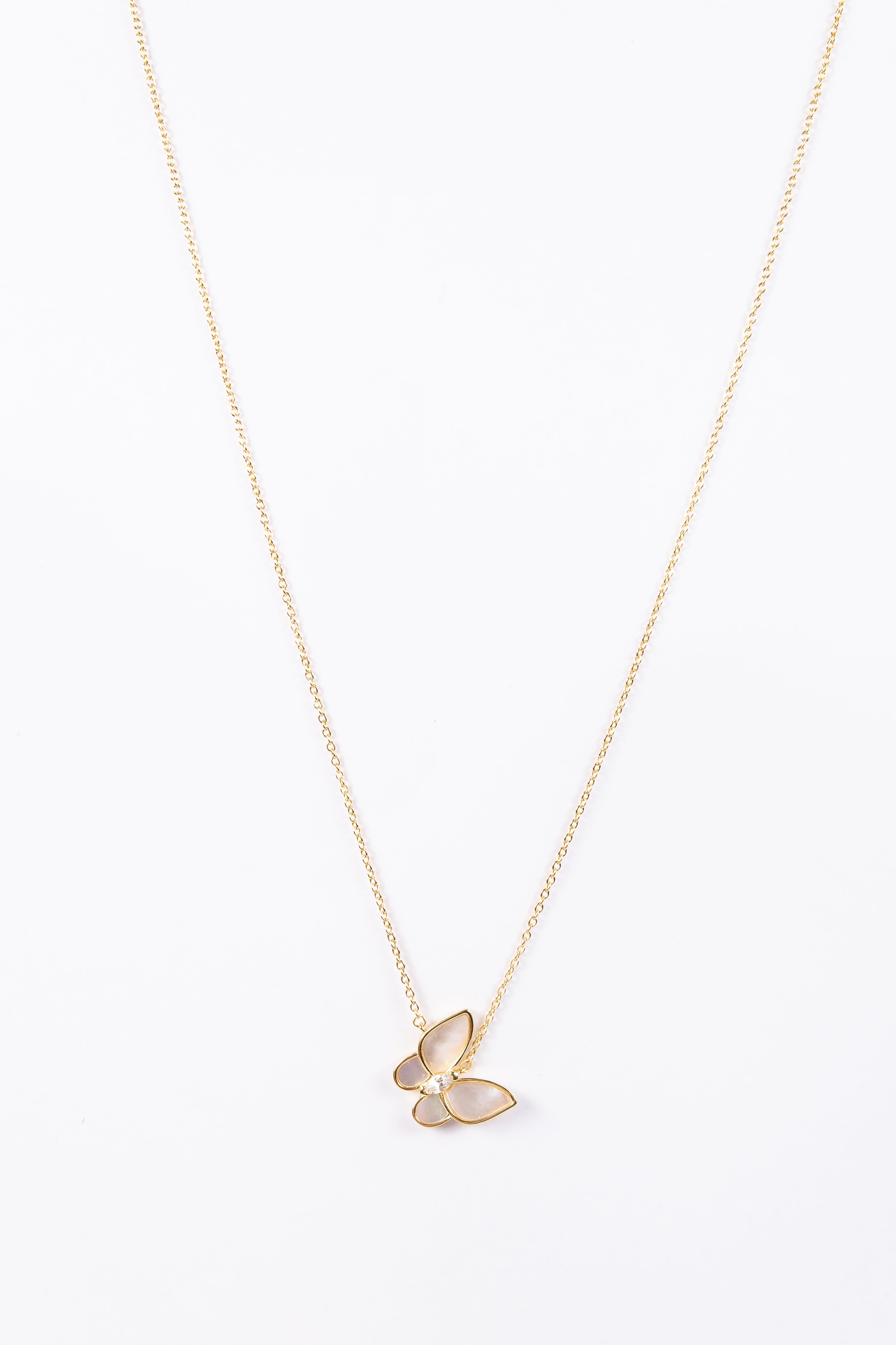 Collar Squarey Butterfly MOP Gold
