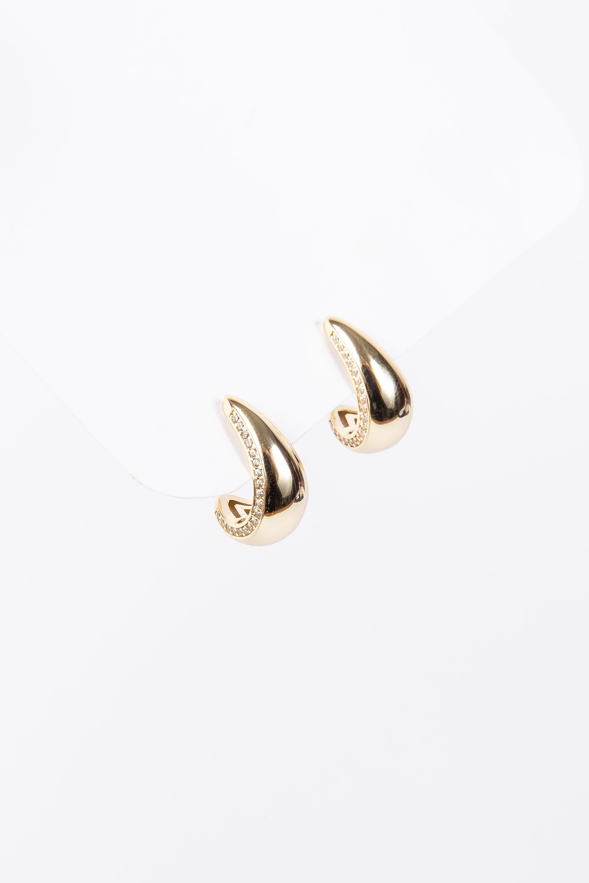 Aro New Drop Large Gold Sided CZ