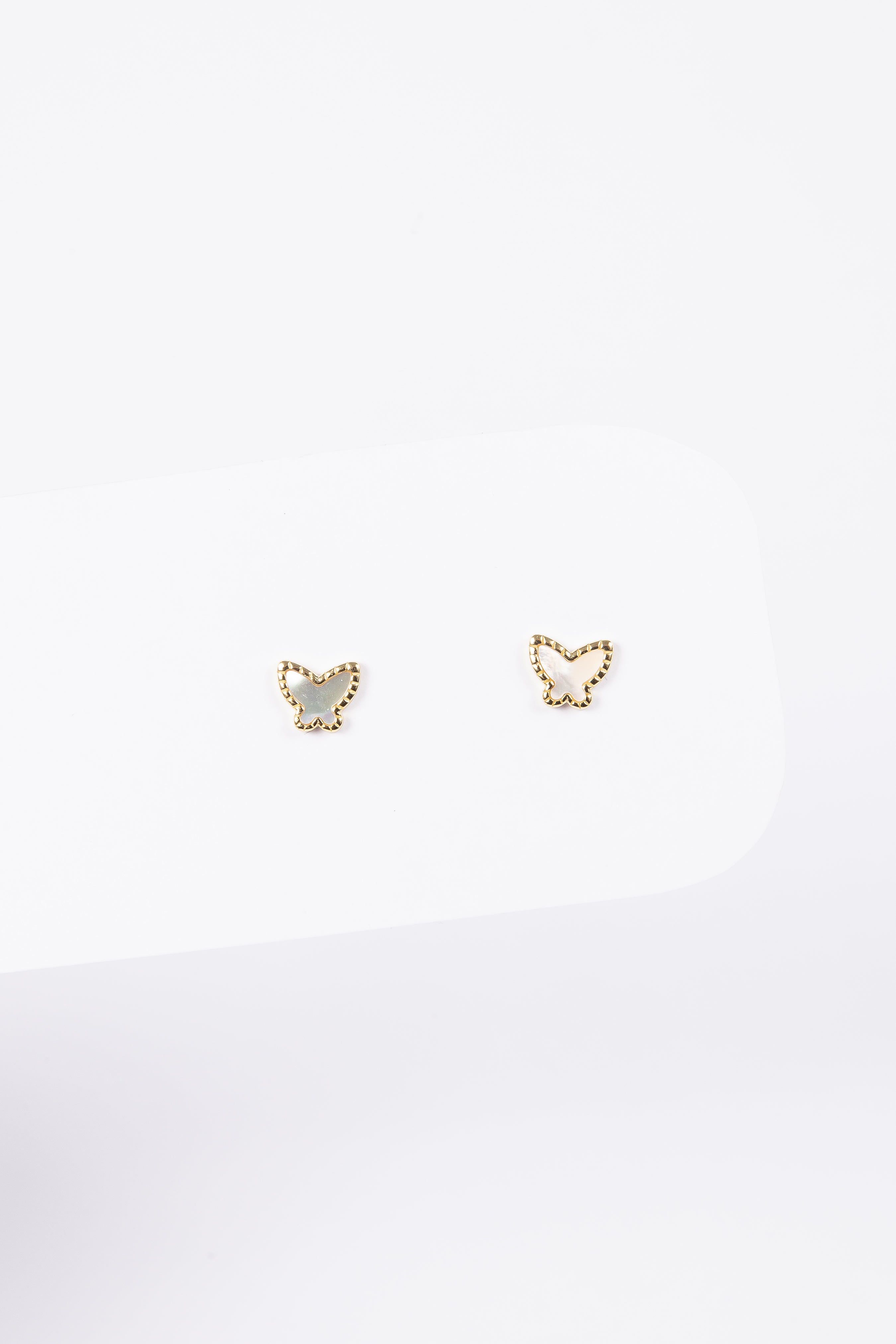 Aro Baby MOP Butterfly Stud Gold