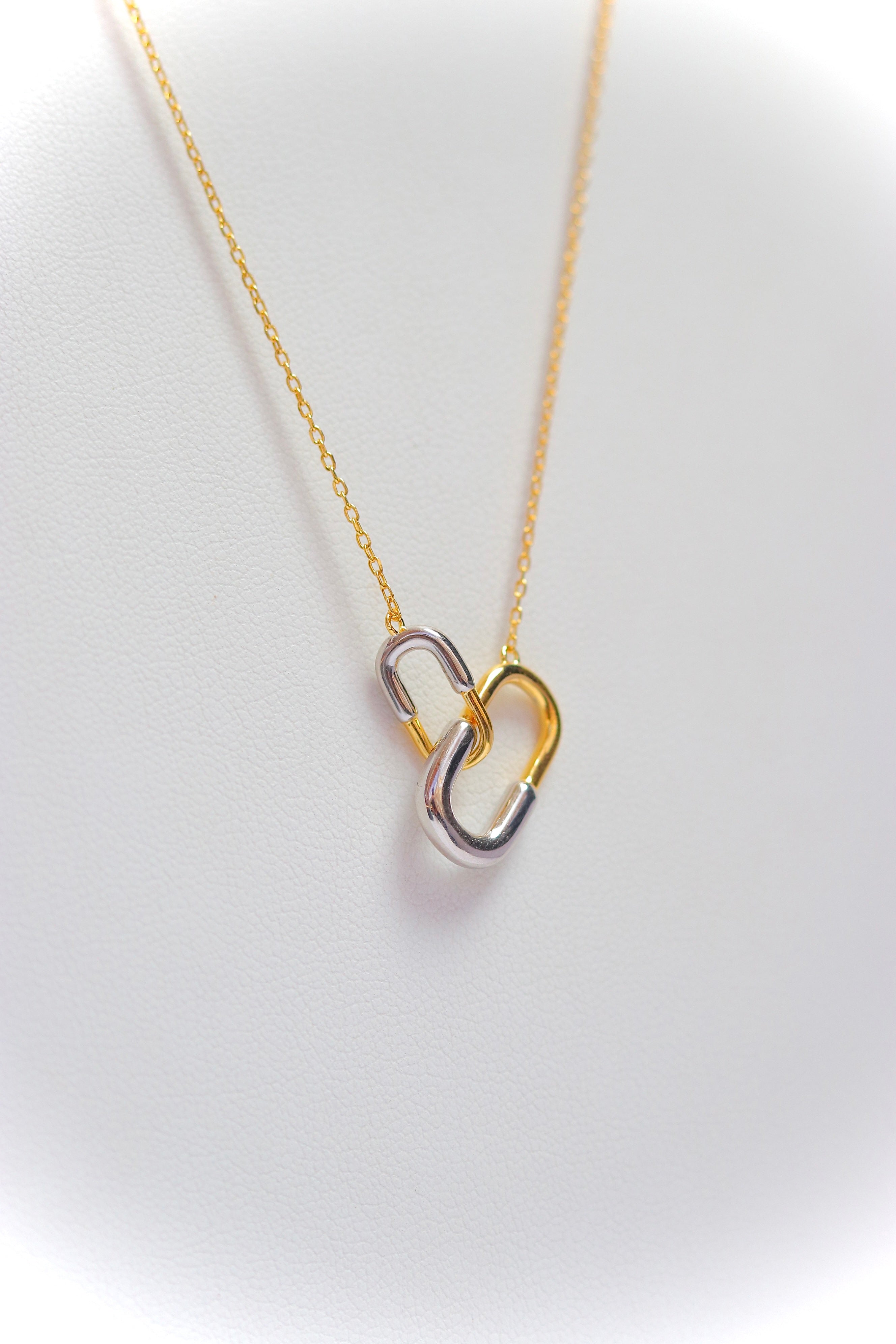 Collar Bicolor Double Link Necklace