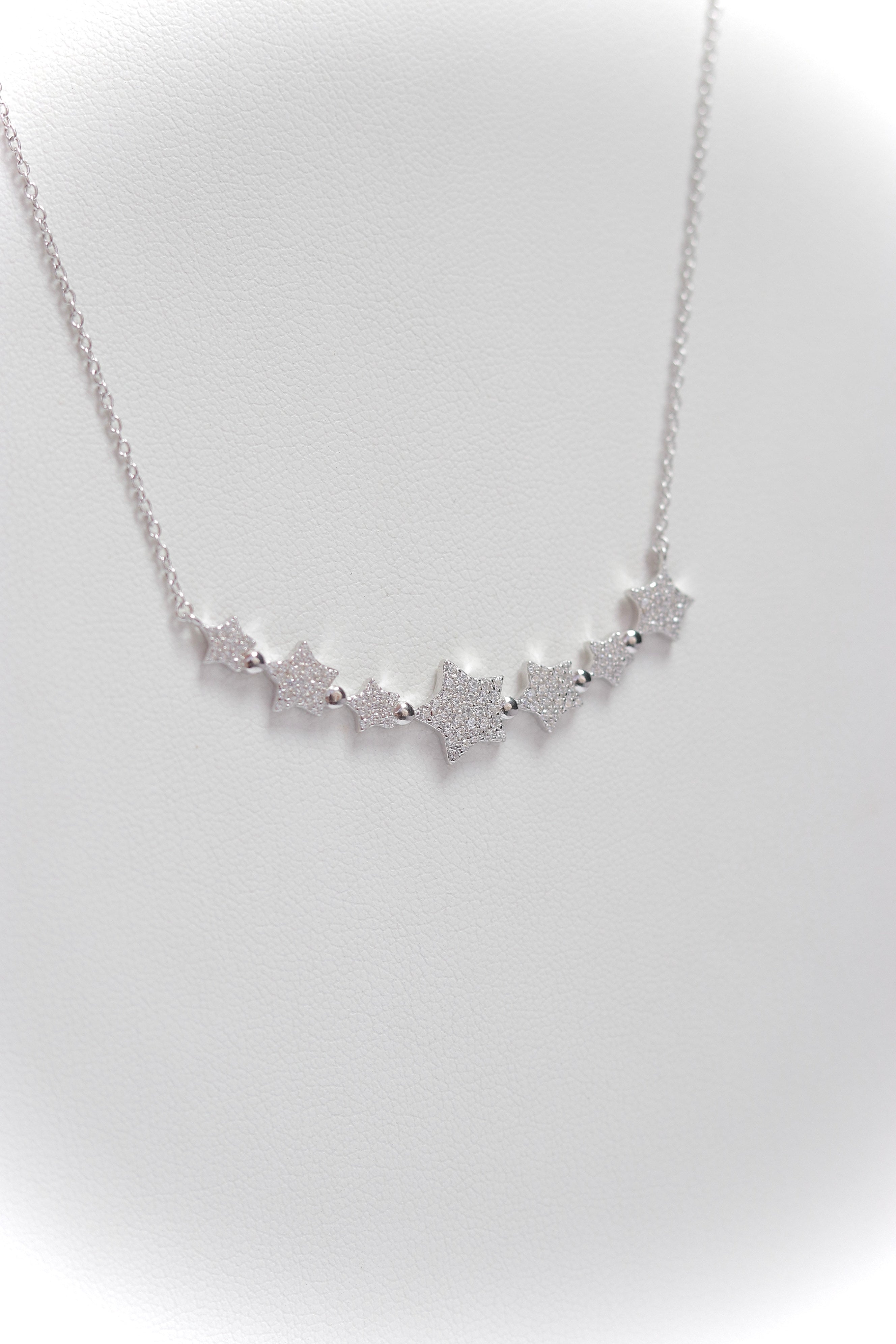 Collar 7 Bar Star Necklace Silver