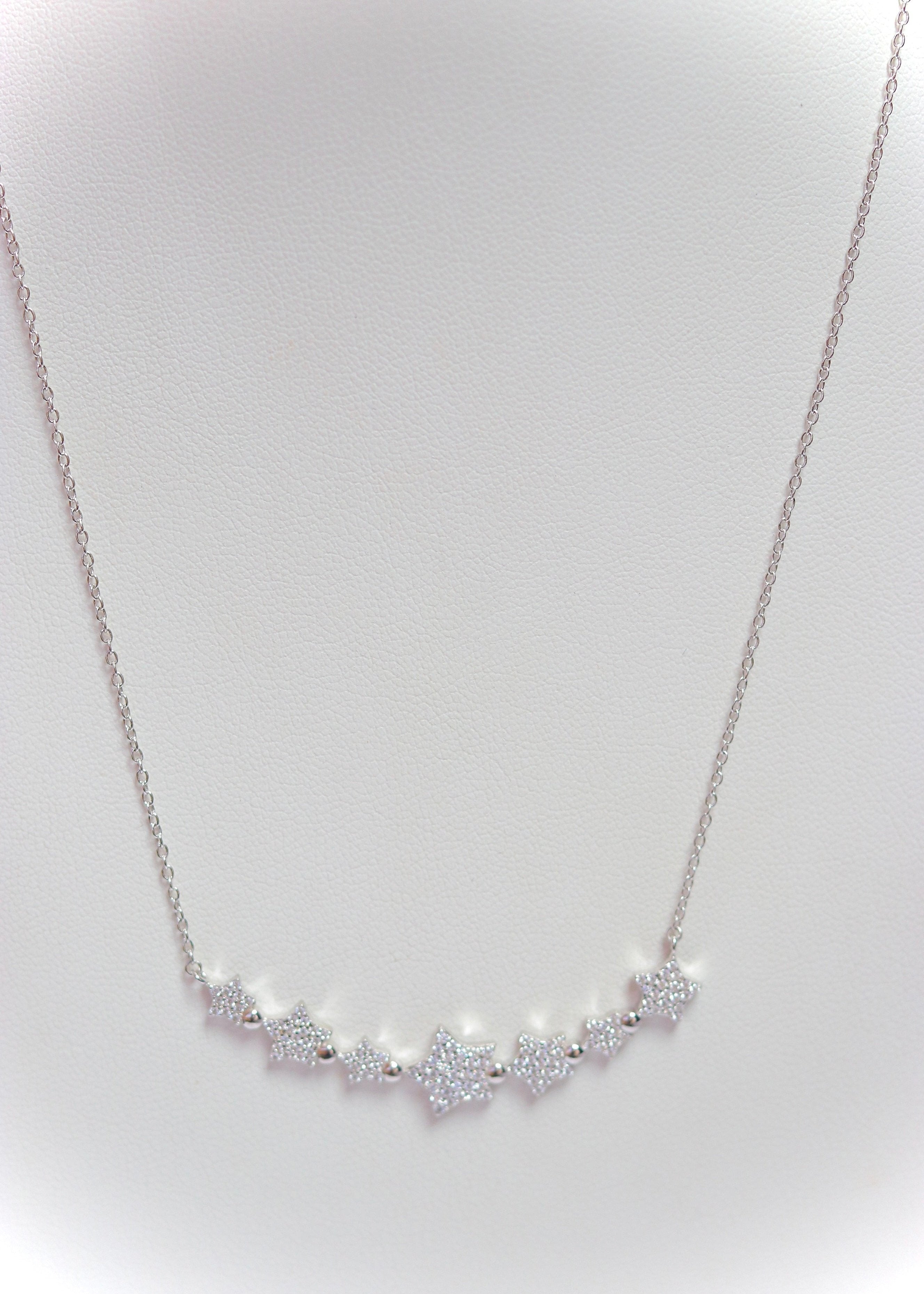 Collar 7 Bar Star Necklace Silver