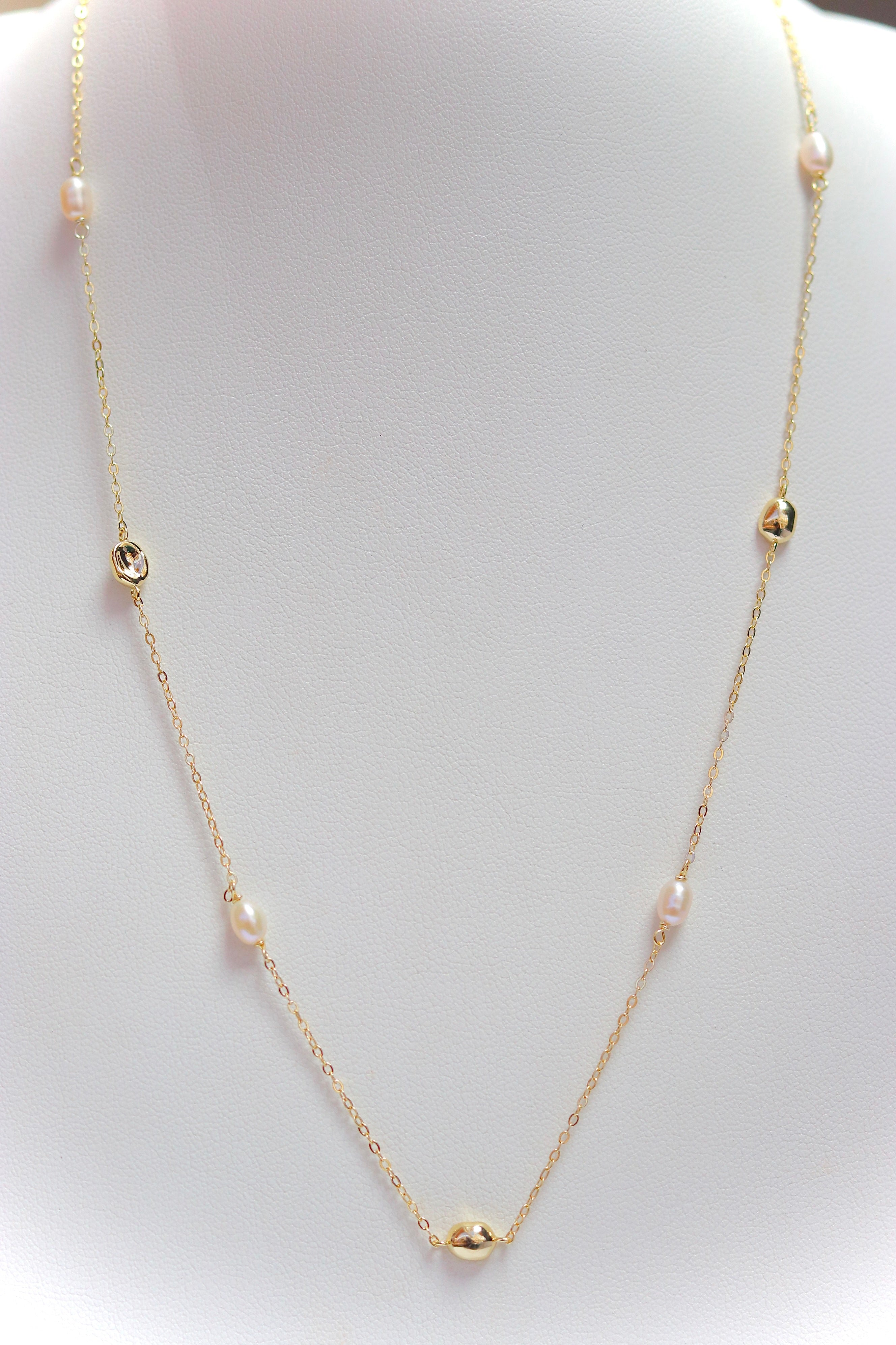 Collar Mini Beans & Pearls Choker Gold